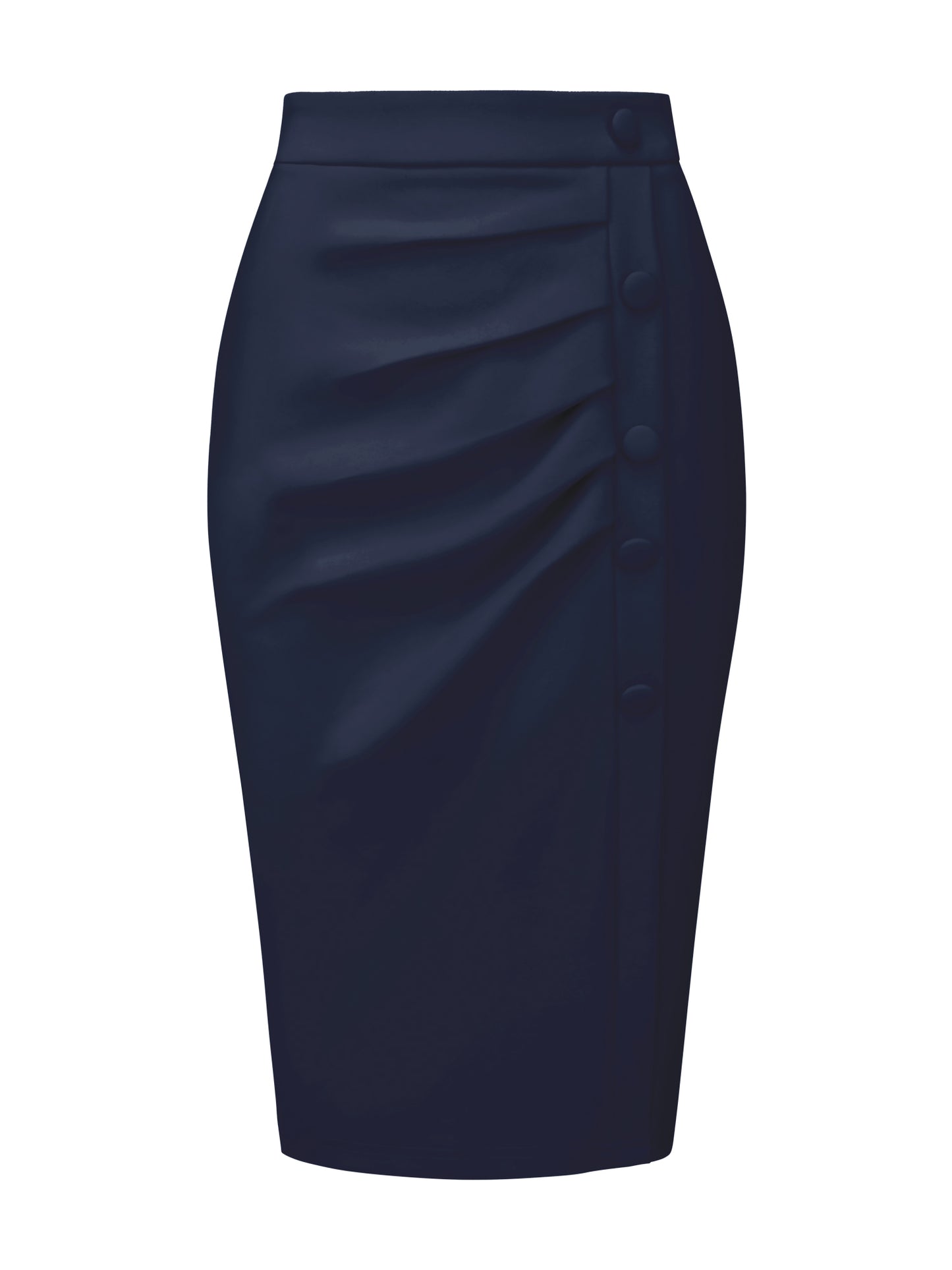 Women's Wear to Work Pencil Skirt Elastic High Waist Ruched Bodycon Midi Skirts