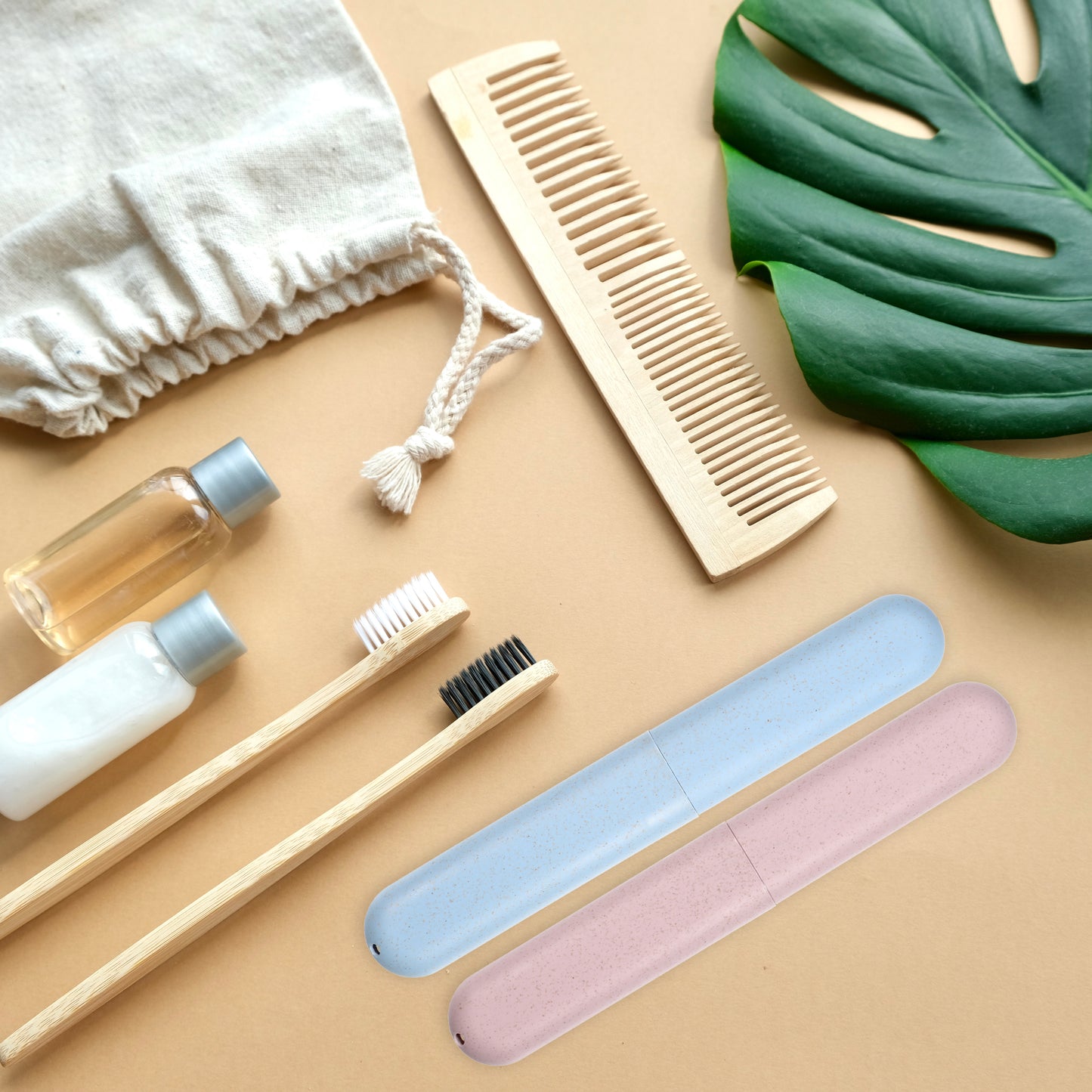 2 Pcs Traveling Toothbrush Case, PP Toothbrush Travel Container, 8.07"x1.22"x0.83" Blue, Pink