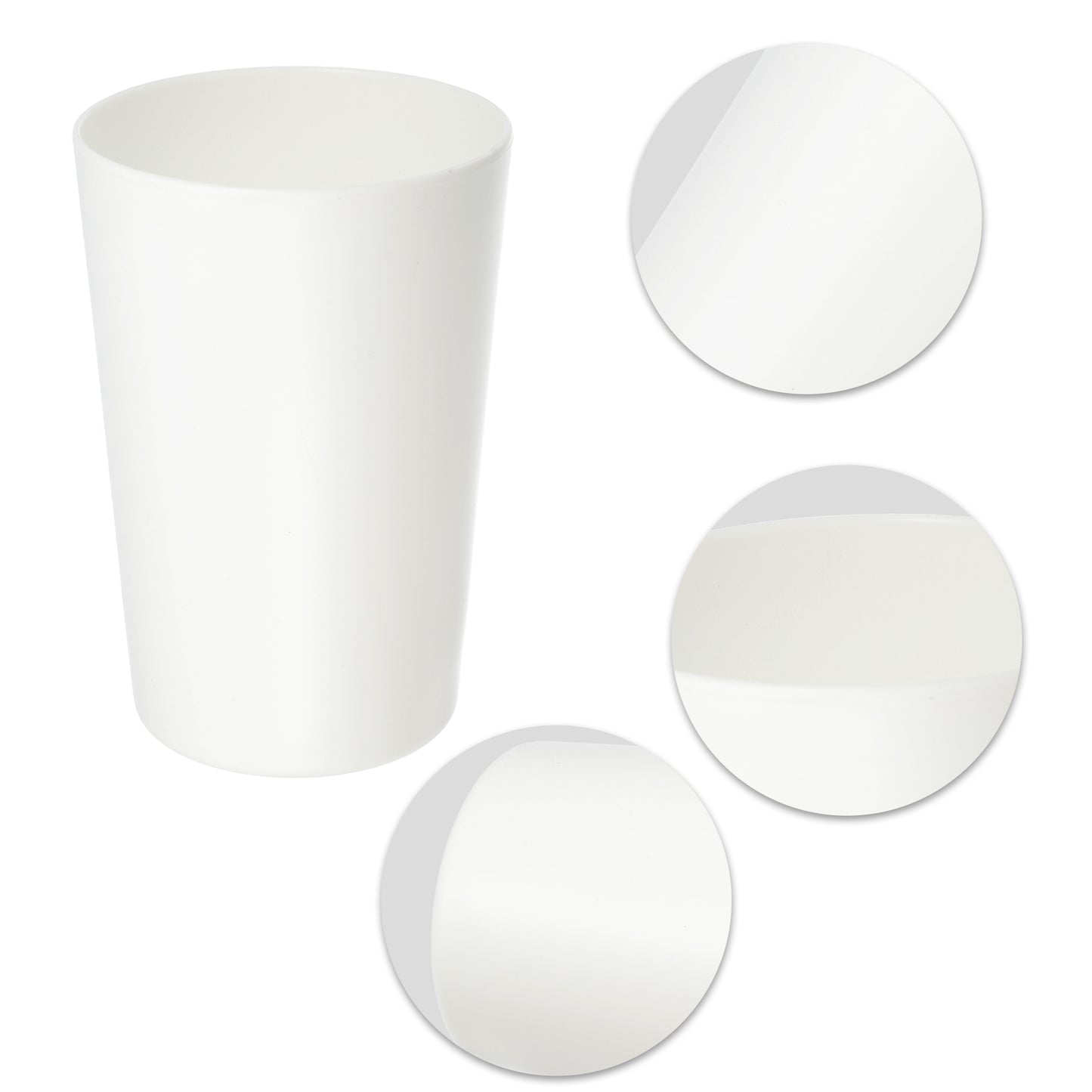 2 Pcs Bathroom Toothbrush Tumblers PP Cup for Home, 4.52"x3.03" White, Clear