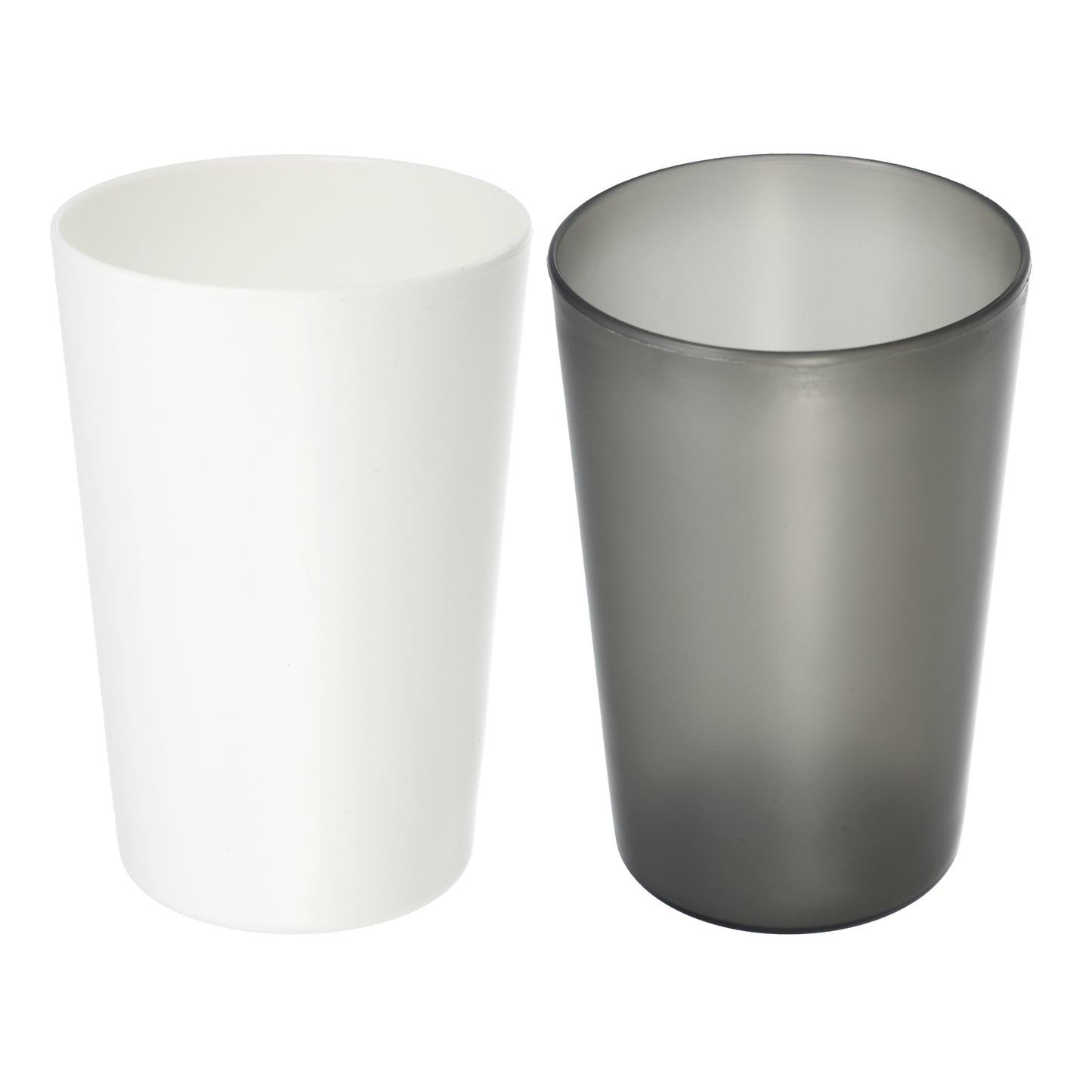 2 Pcs Bathroom Toothbrush Tumblers PP Cup for Home, 4.52"x3.03" White, Black
