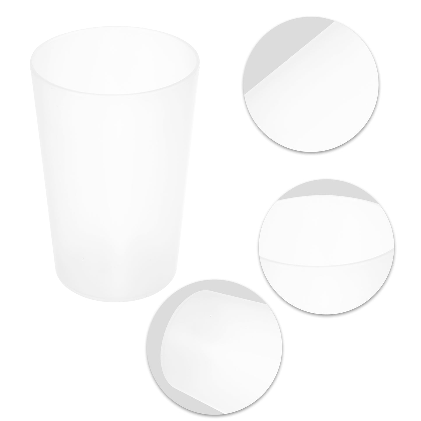 2 vasos de PP para cepillos de dientes de baño, 11,4 x 7,6 cm, color gris transparente