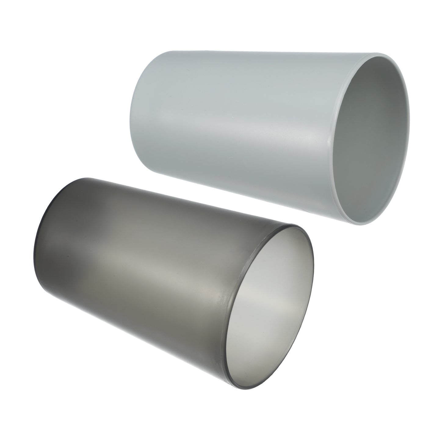 2 vasos de baño de polipropileno para cepillos de dientes, 11,4 x 7,6 cm, color gris y negro