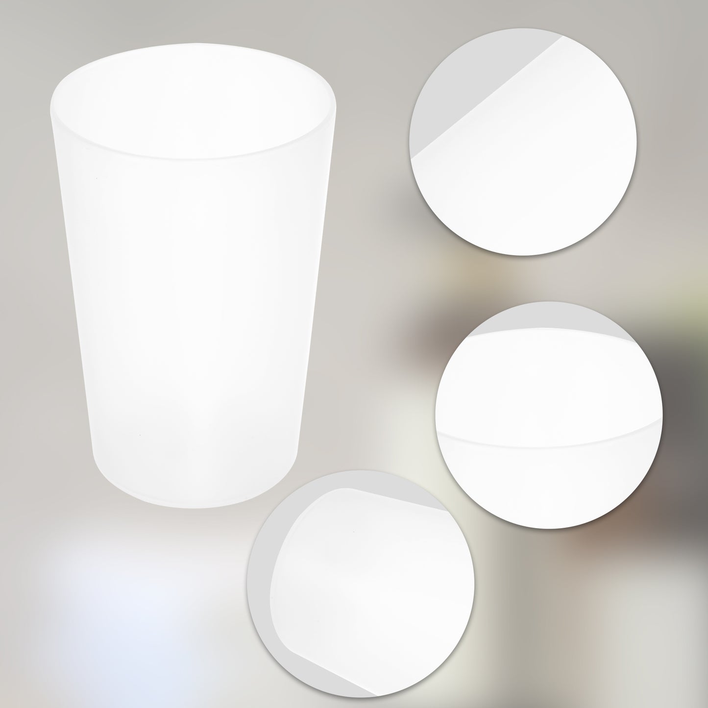 2 Pcs Solid Bathroom Toothbrush Tumblers PP Cup for Bathroom Kitchen, 4.52"x3.03" Clear