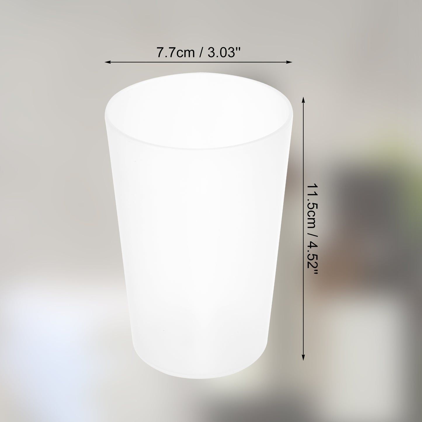 2 Pcs Solid Bathroom Toothbrush Tumblers PP Cup for Bathroom Kitchen, 4.52"x3.03" Clear