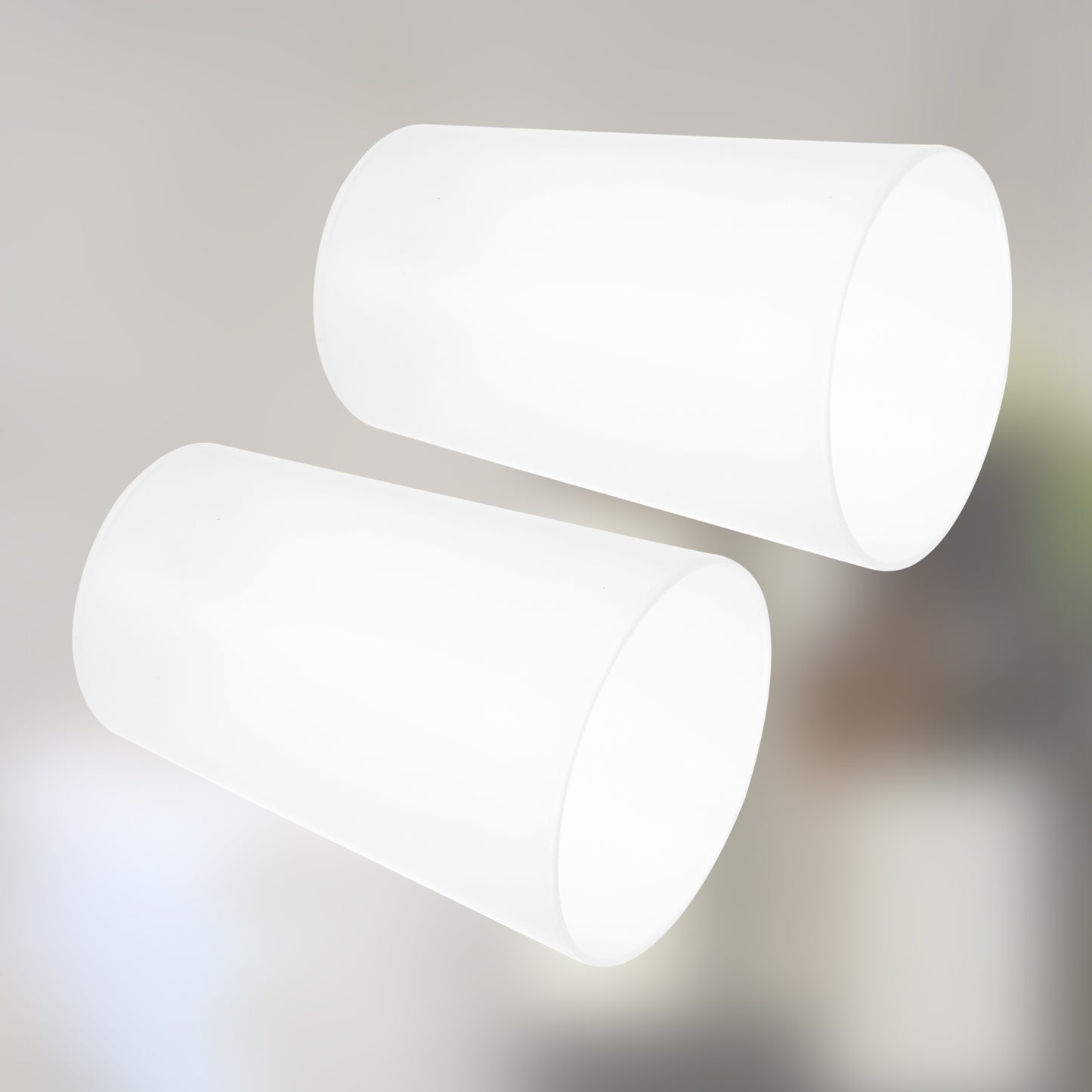 2 Pcs Solid Bathroom Toothbrush Tumblers PP Cup for Bathroom Kitchen, 4.52"x3.03" Clear