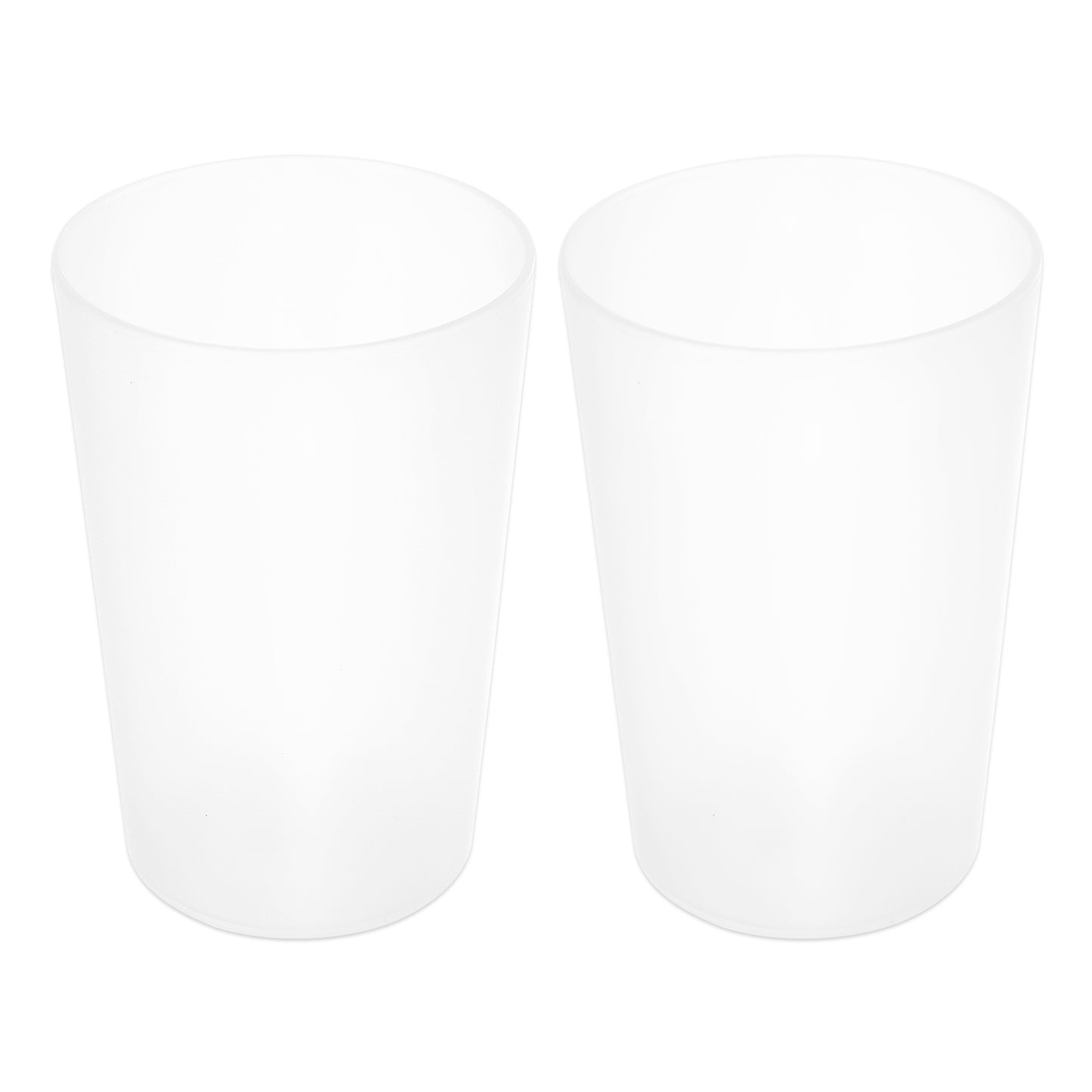 2 Pcs Solid Bathroom Toothbrush Tumblers PP Cup for Bathroom Kitchen, 4.52"x3.03" Clear
