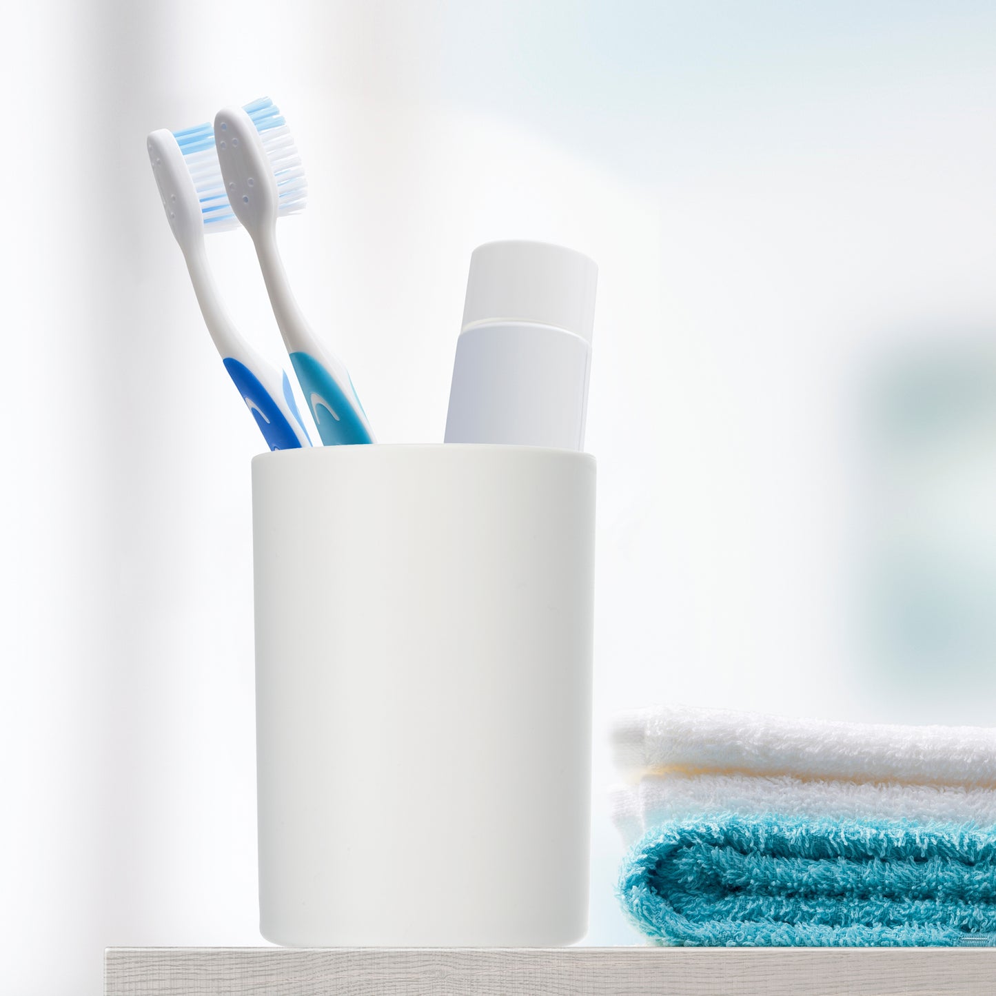 2 Pcs Simple Bathroom Toothbrush Tumblers PP Cup, 4.05"x2.91" Gray