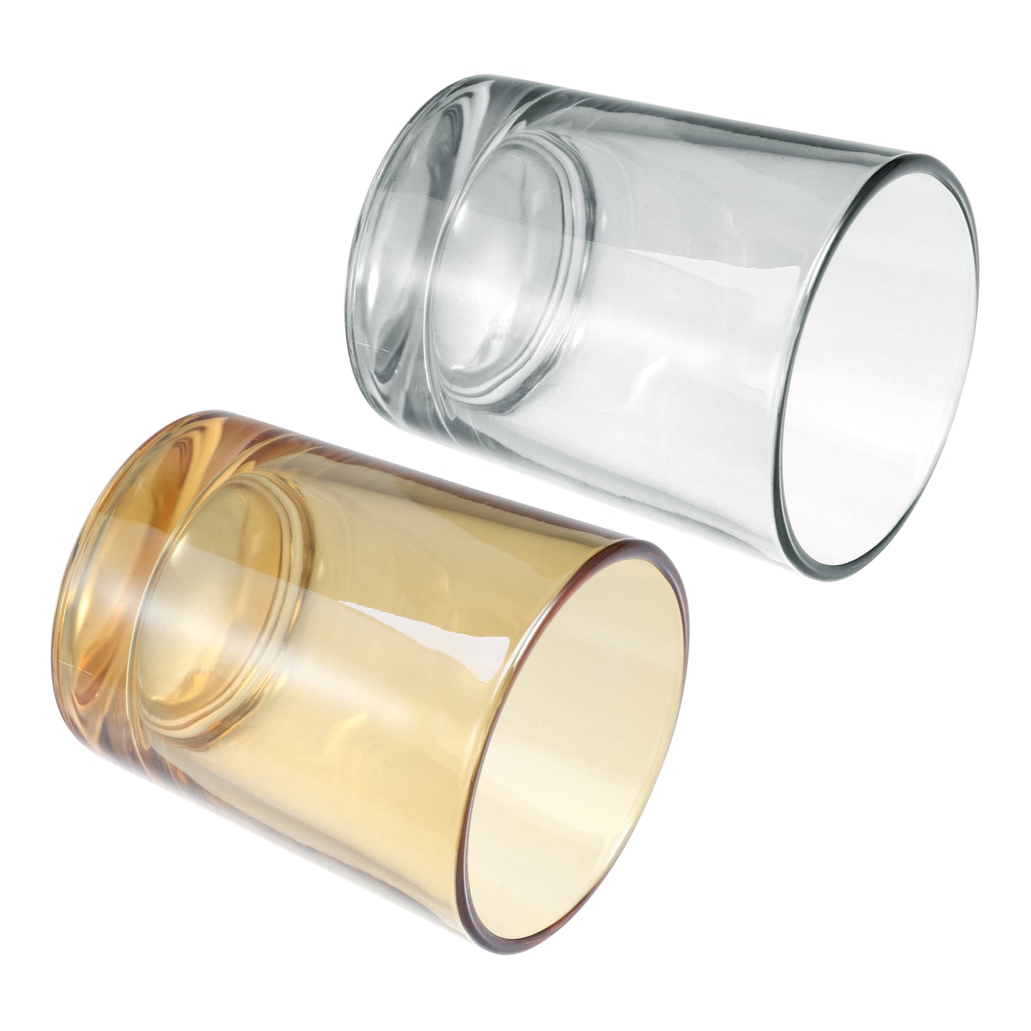 2 Pcs Bathroom Tumblers Toothbrush Glass Cup, 4.92"x3.03" moke Gray Amber