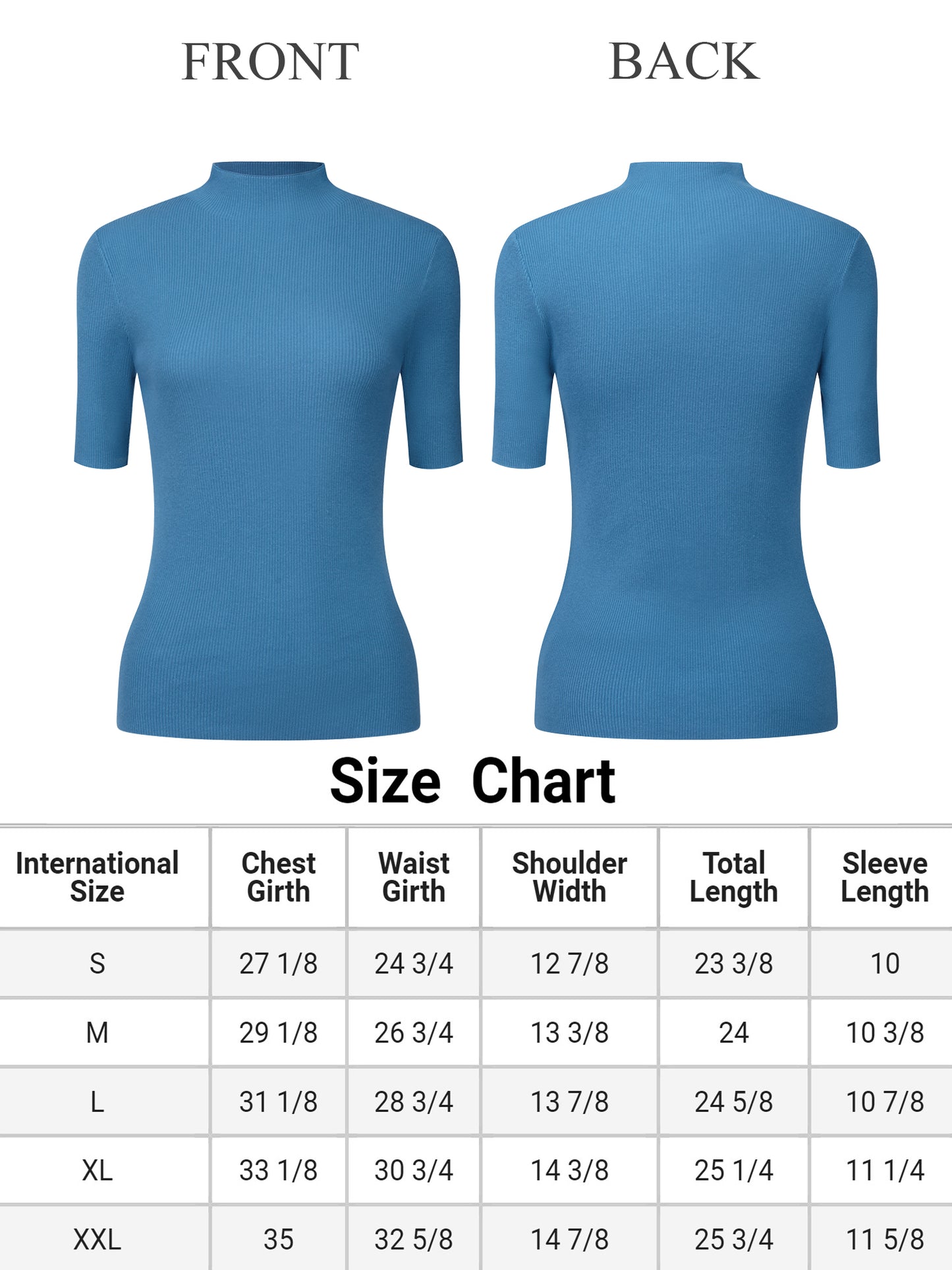 Women's Knitted Tops Summer Mock Neck Tee