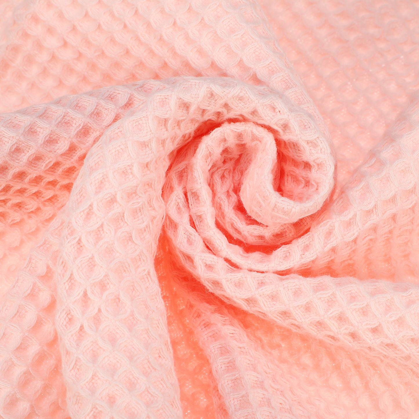 1 Pc Waffle Weave Soft Absorbent Cotton Bath Towel, Pink, 55.12"x27.56"