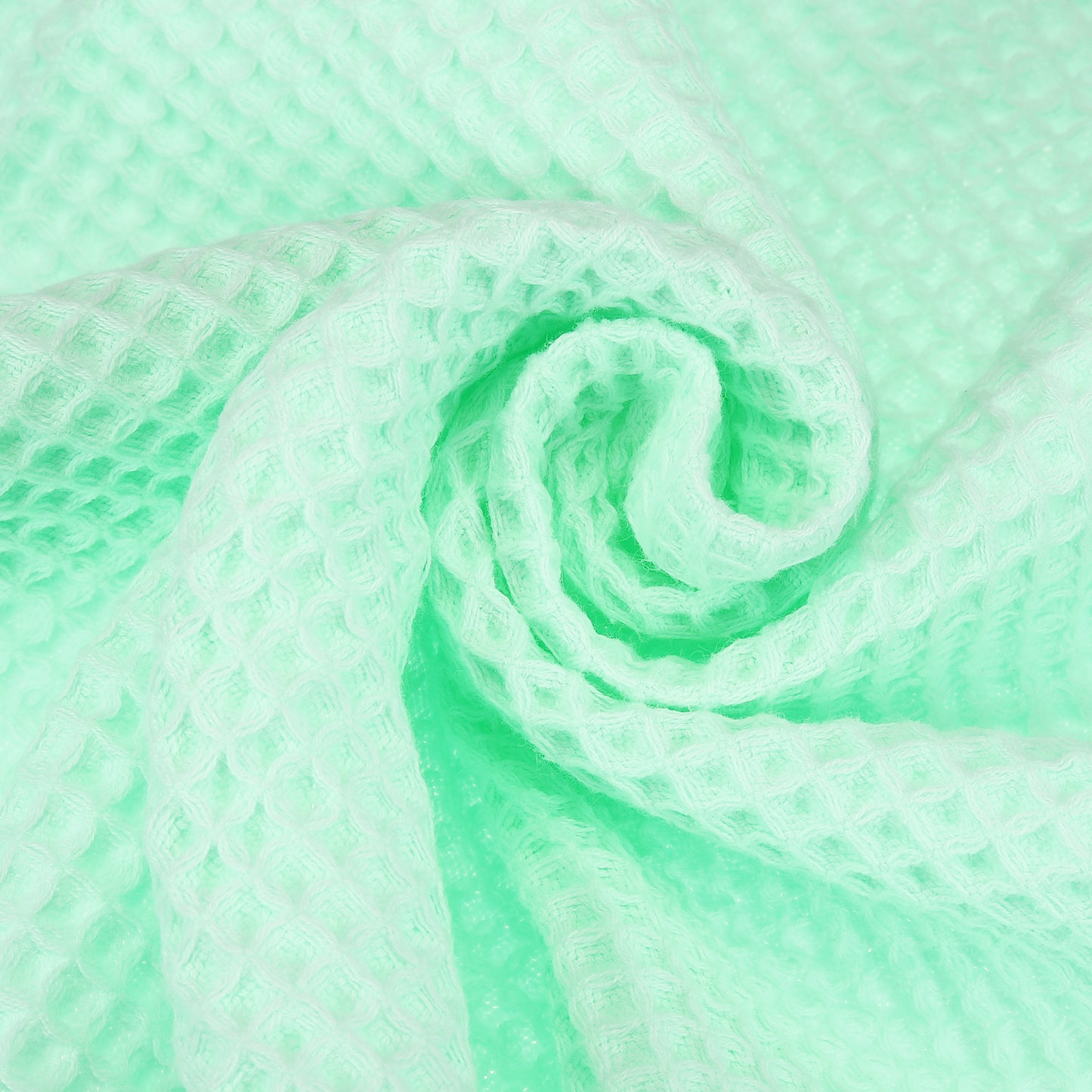 1 Pc Waffle Weave Soft Absorbent Cotton Bath Towel, Green, 55.12"x27.56"