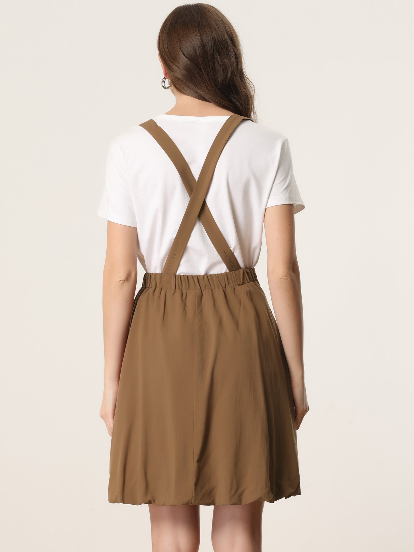 Women's Suspender Skirt Detachable Strap A-Line Bubble Skirt