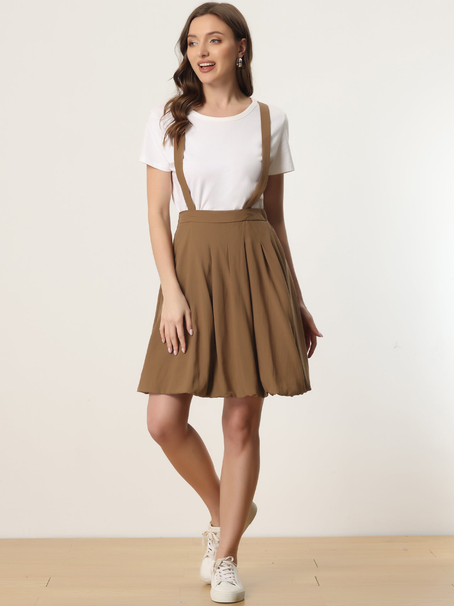 Women's Suspender Skirt Detachable Strap A-Line Bubble Skirt