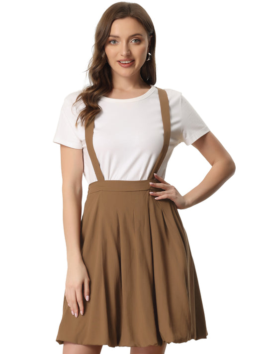 Women's Suspender Skirt Detachable Strap A-Line Bubble Skirt