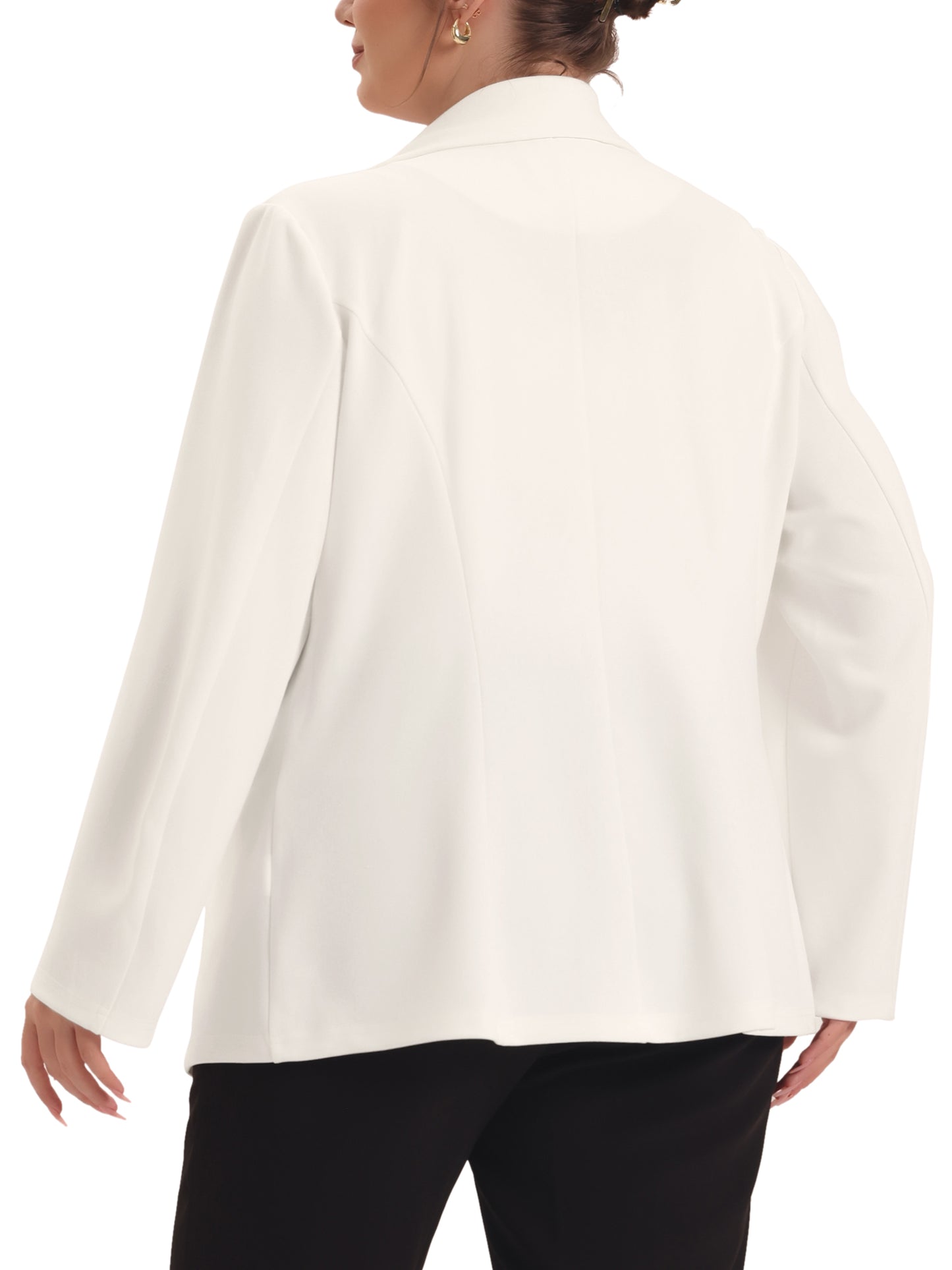 Women Plus Size Blazer Notched Lapel V Neck Office Work Business Suits Jacket Blazers