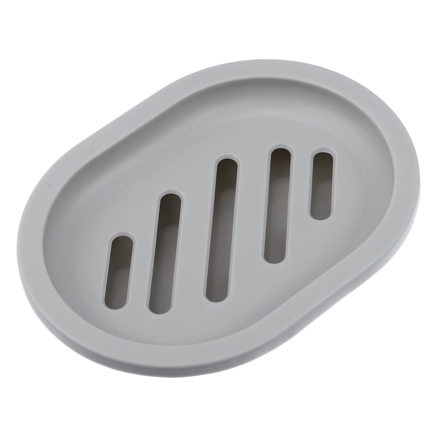 Double Layer Plastic Soap Dish for Bathroom Kitchen, 13x9.5cm Light Gray