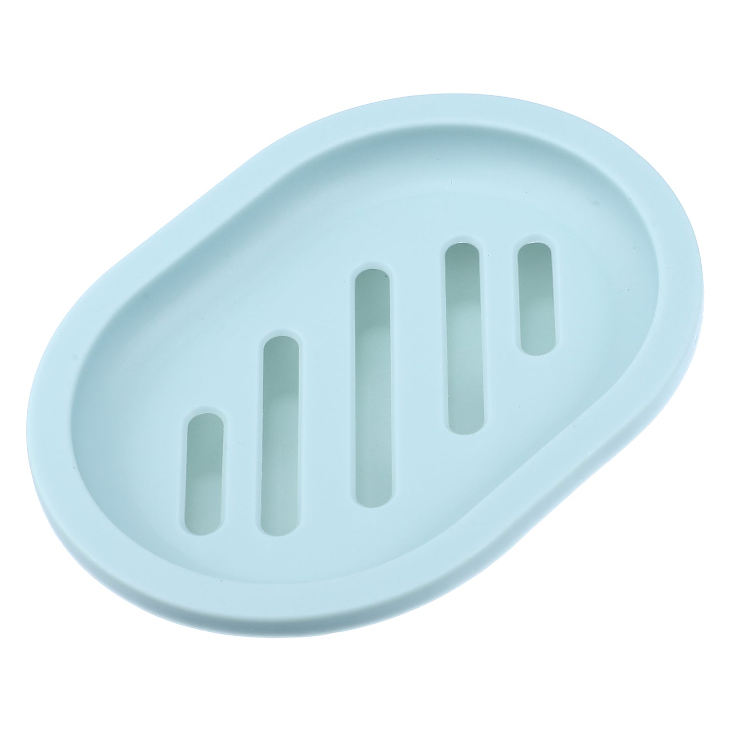 Double Layer Plastic Soap Dish for Bathroom Kitchen, 13x9.5cm Light Blue