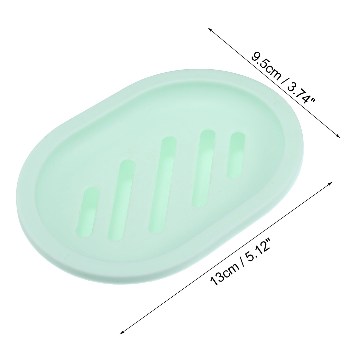 Double Layer Plastic Soap Dish for Bathroom Kitchen, 13x9.5cm Green