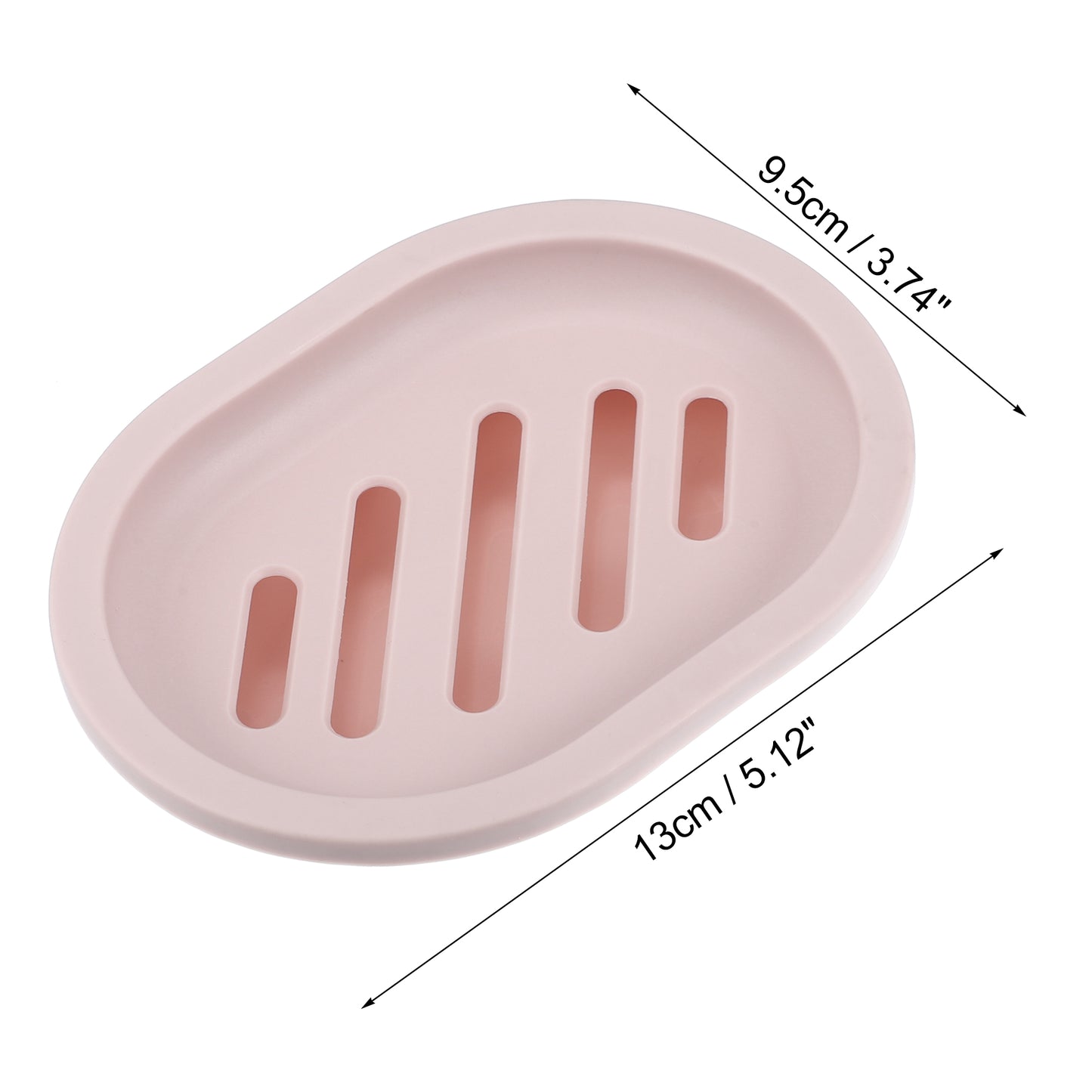 Double Layer Plastic Soap Dish for Bathroom Kitchen, 13x9.5cm Pink
