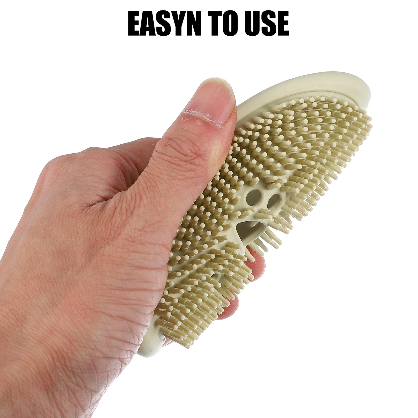 1 Pc Silicone Soap Dish with Bristles, 2 in 1 Soap Saver, 11.5x7cm Beige