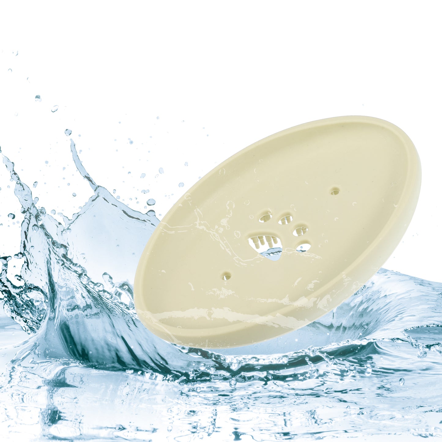 1 Pc Silicone Soap Dish with Bristles, 2 in 1 Soap Saver, 11.5x7cm Beige