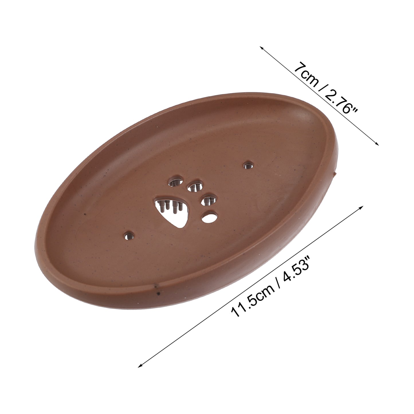 1 Pc Silicone Soap Dish with Bristles, 2 in 1 Soap Saver, 11.5x7cm Brown