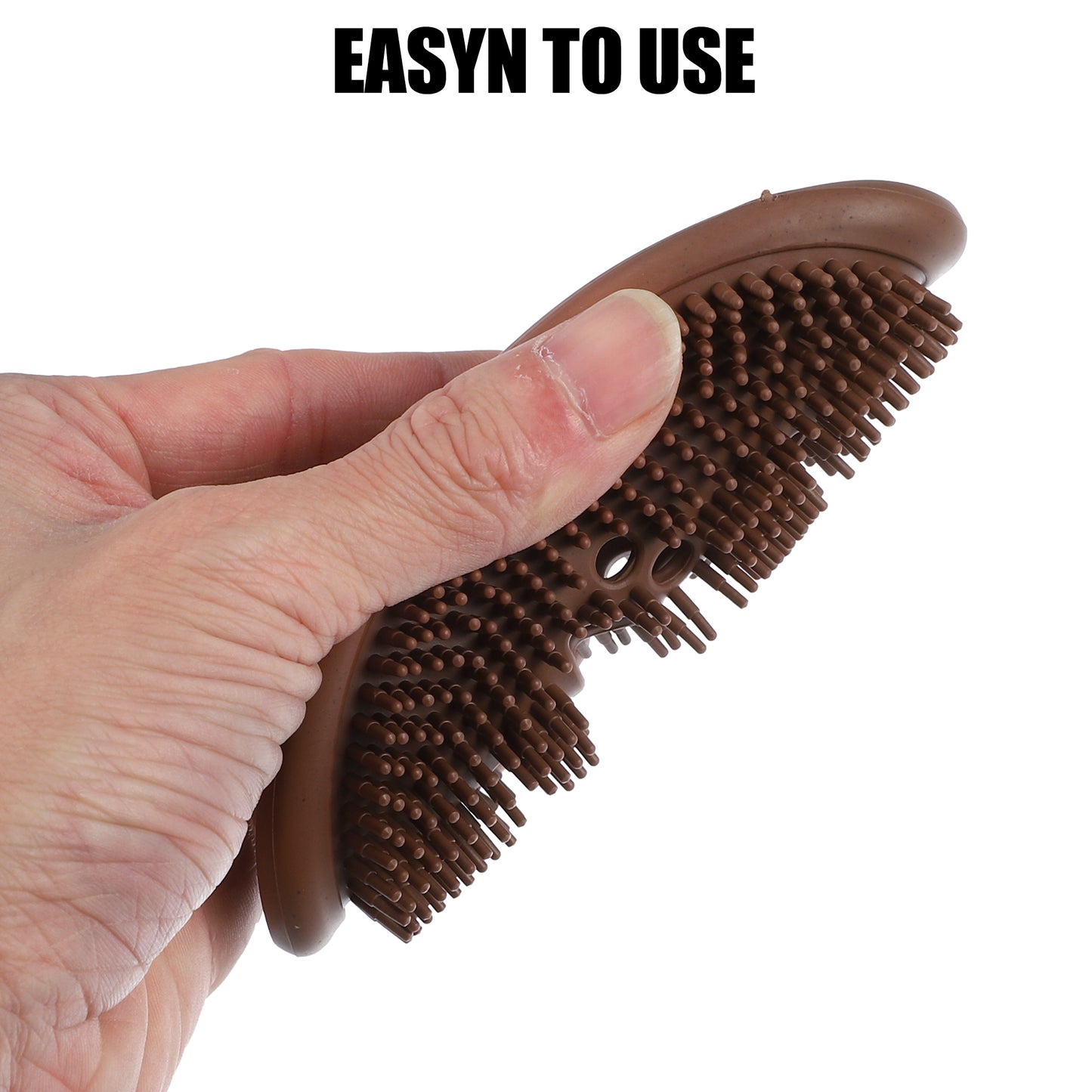 1 Pc Silicone Soap Dish with Bristles, 2 in 1 Soap Saver, 11.5x7cm Brown