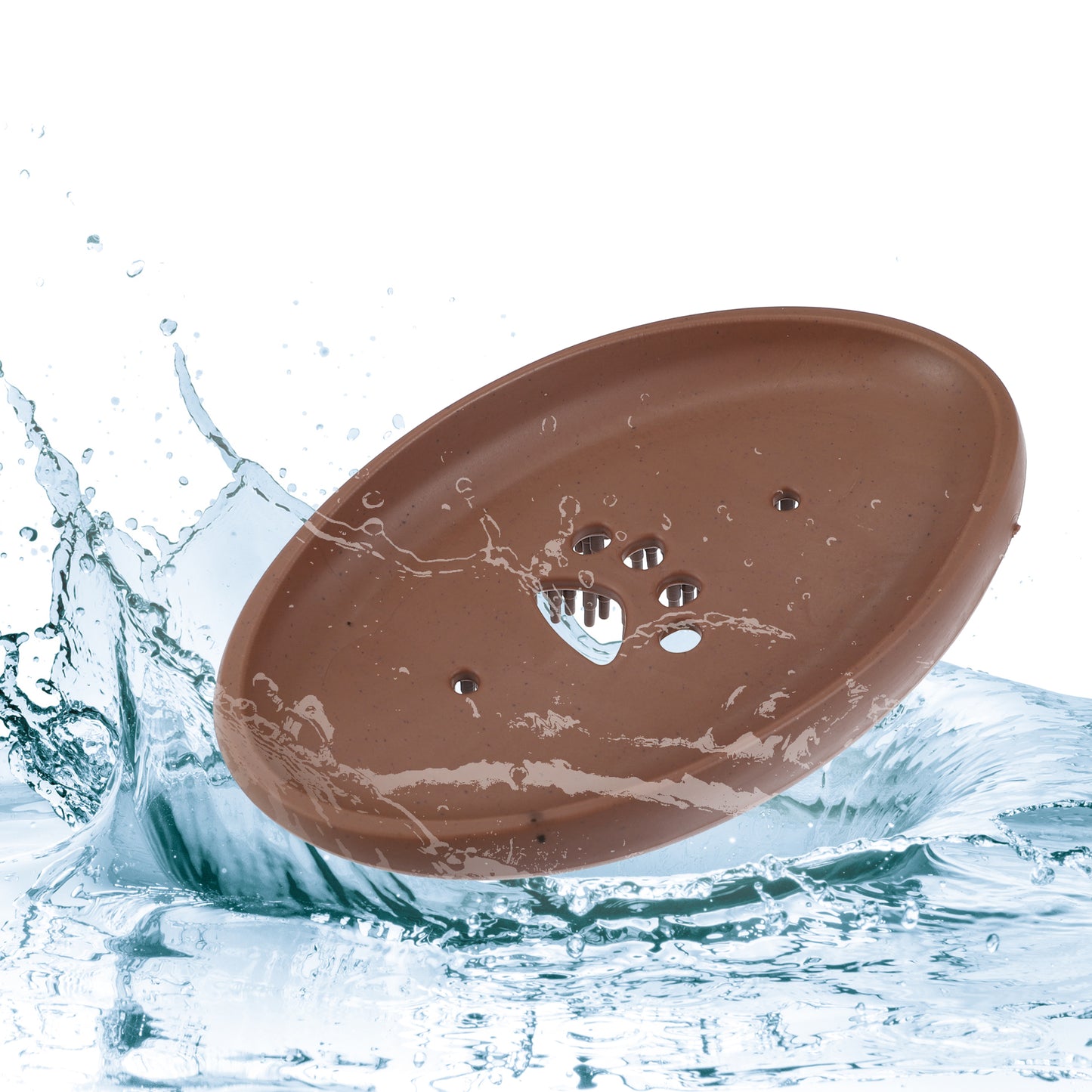 1 Pc Silicone Soap Dish with Bristles, 2 in 1 Soap Saver, 11.5x7cm Brown