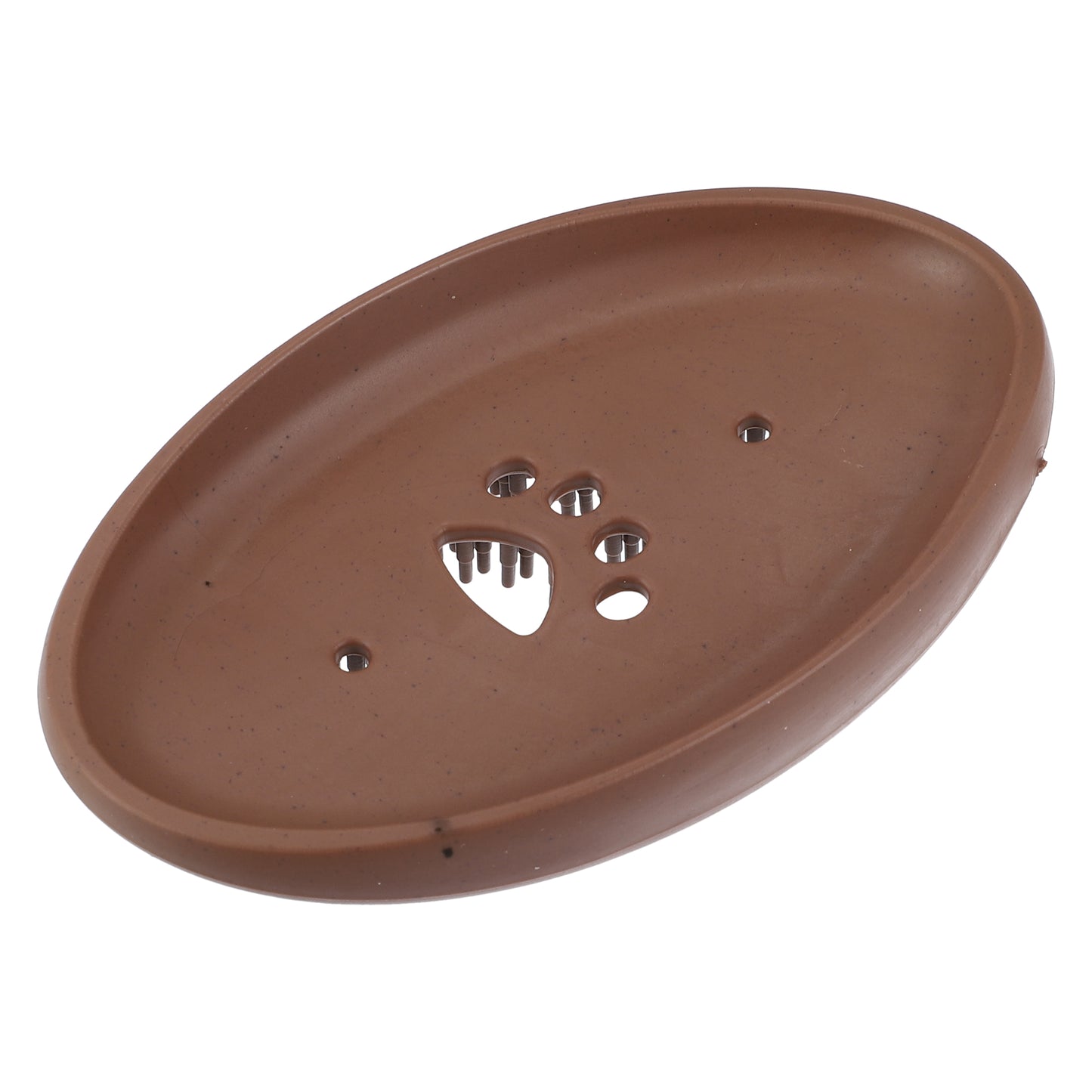 1 Pc Silicone Soap Dish with Bristles, 2 in 1 Soap Saver, 11.5x7cm Brown