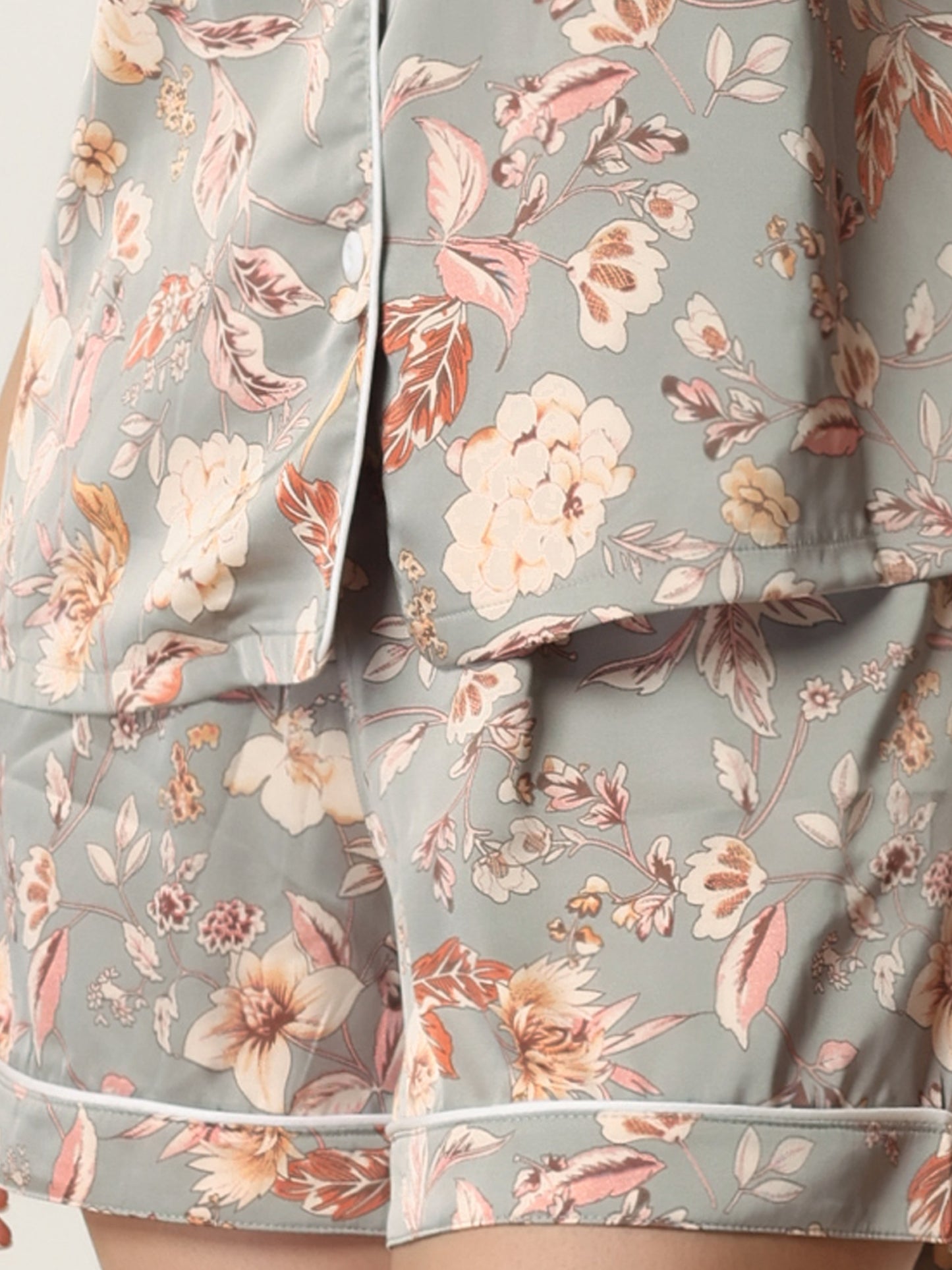 Ensemble pyjama d'été pour femme, chemise hawaïenne boutonnée avec short