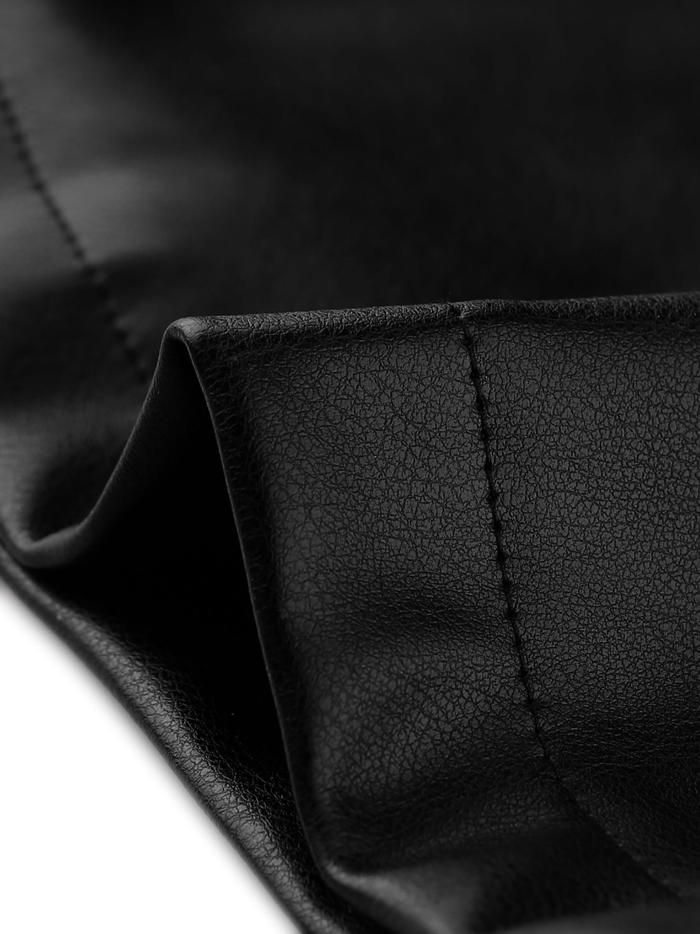 Women's Faux Leather Casual Pants High Waist Bell Bottom Flared Long PU Trousers