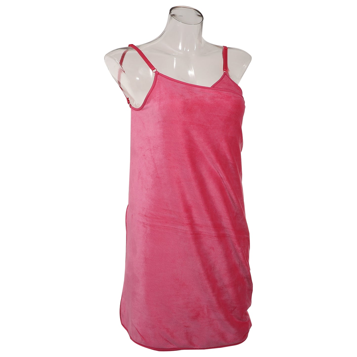 Bath Wrap Towel for Women, Adjustable Strap Shower Wrap Robe, Rose Red