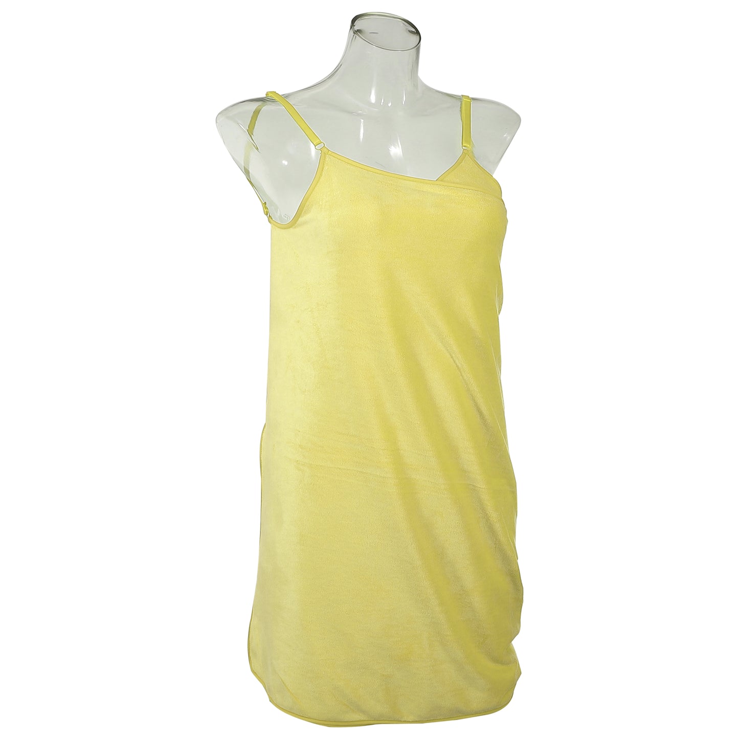 Bath Wrap Towel for Women, Adjustable Strap Shower Wrap Robe, Yellow