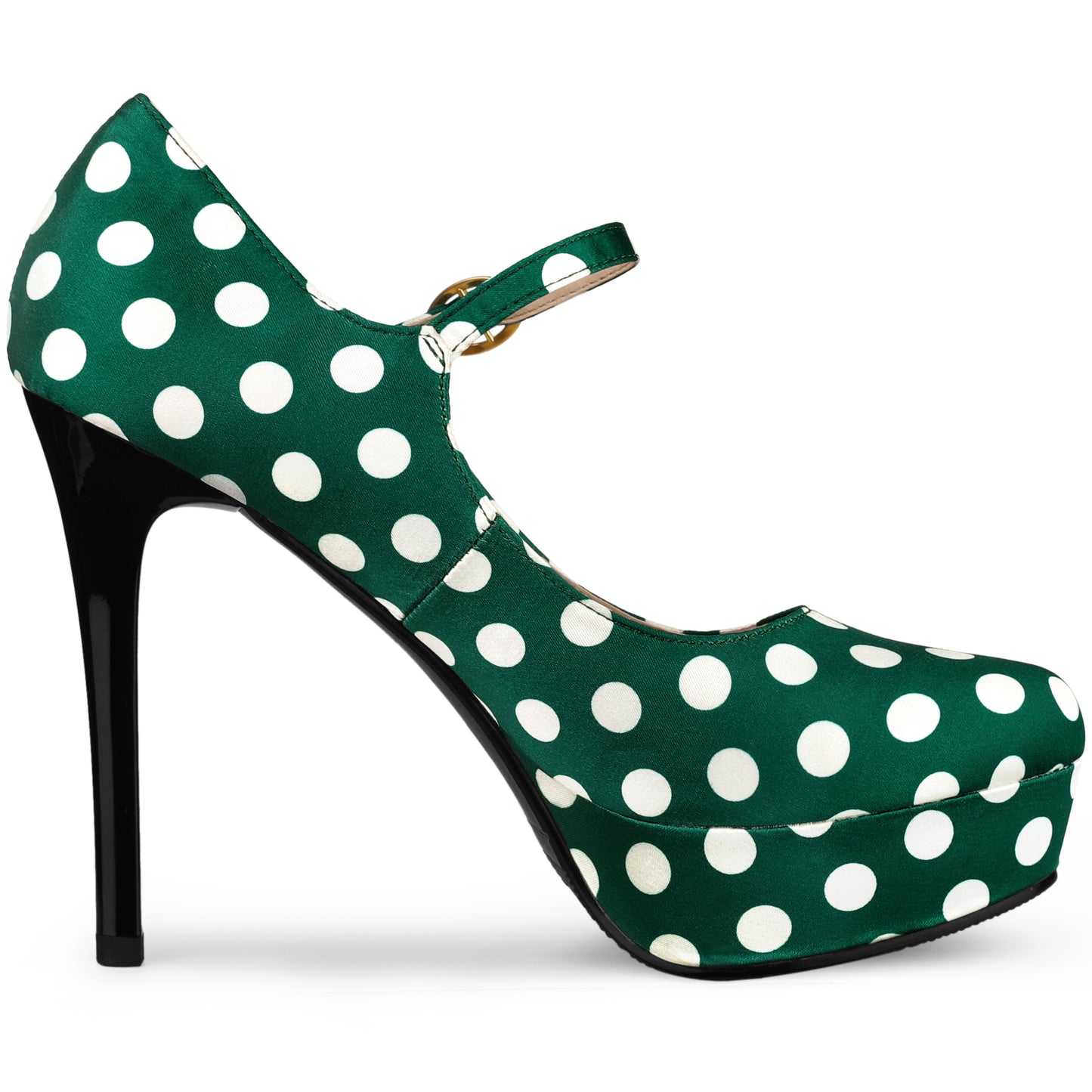 Zapatos Mary Jane de plataforma con lunares y tacón de aguja para mujer