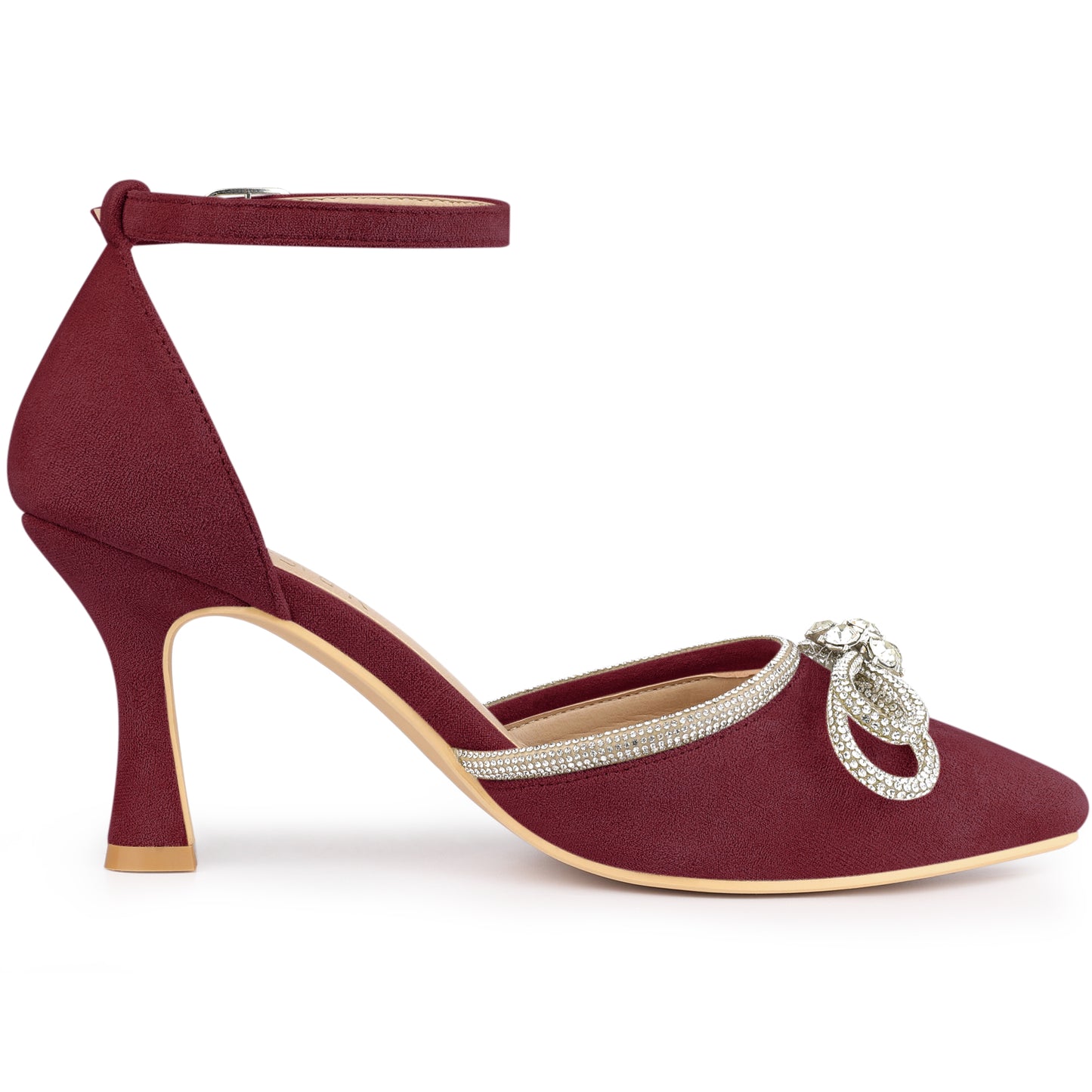Women's Rhinestones Bow Wedding Shoes Stiletto Heel Sandals Pumps