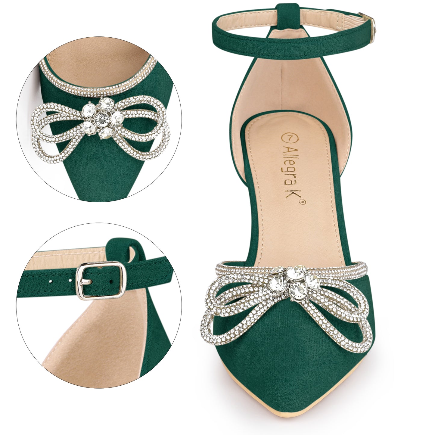 Sandalias de tacón de aguja con lazo y diamantes de imitación para mujer