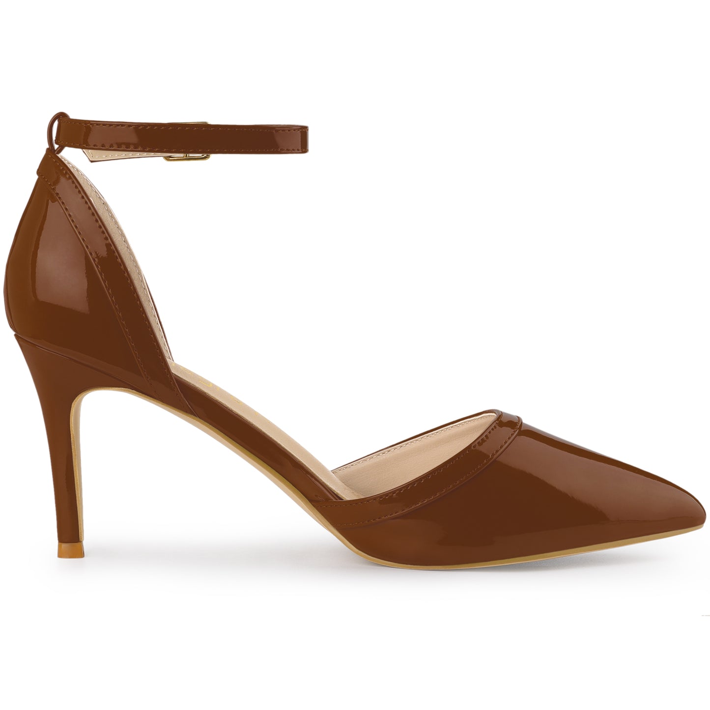 Zapatos de tacón alto de aguja con punta puntiaguda para mujer, con tiras en el tobillo, para boda, novia, fiesta de noche