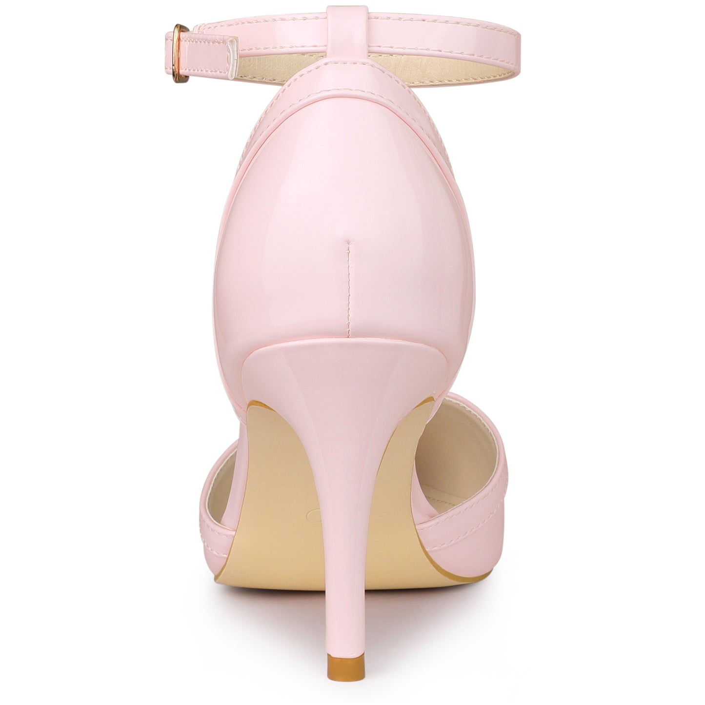 Zapatos de tacón alto de aguja con punta puntiaguda para mujer, con tiras en el tobillo, para boda, novia, fiesta de noche