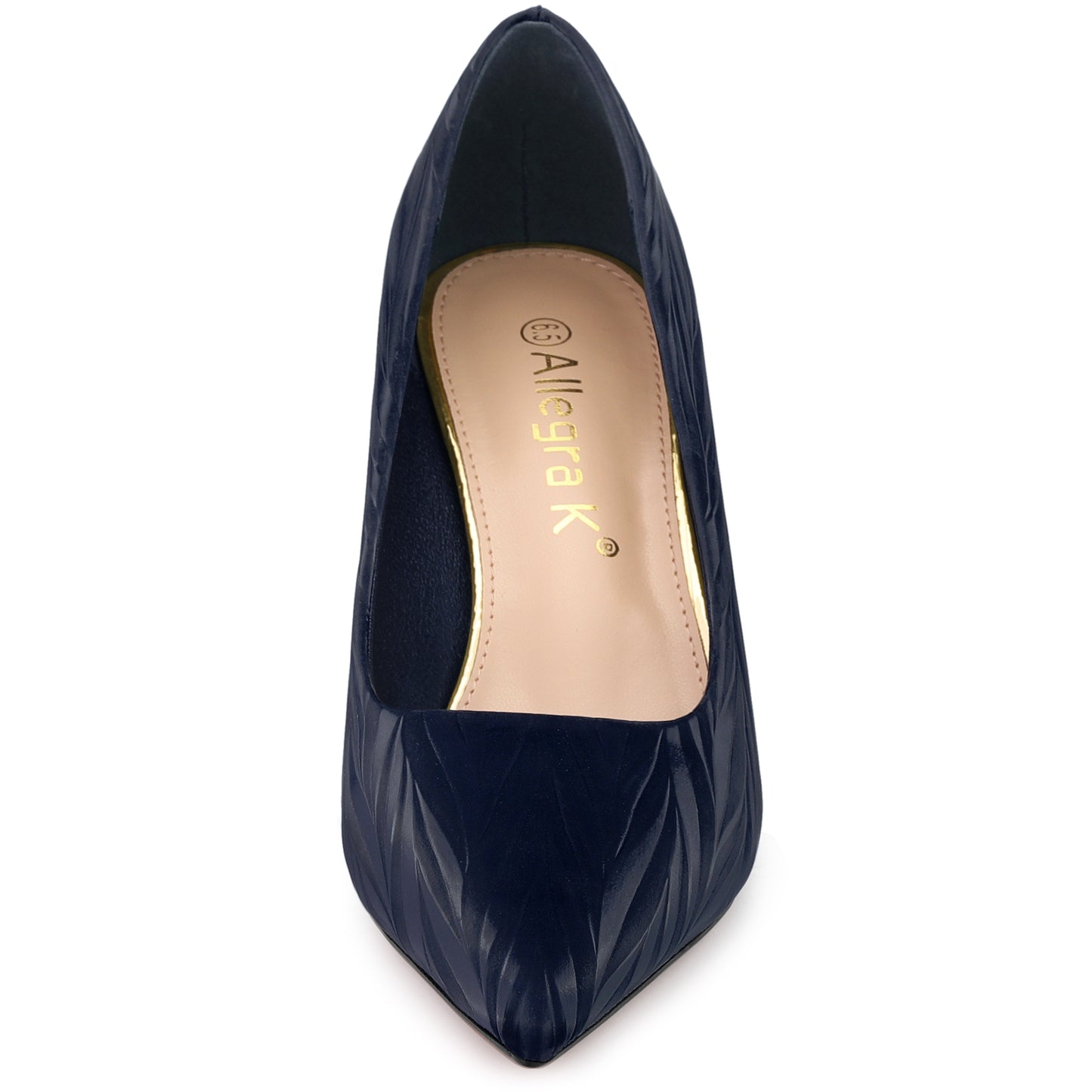 Zapatos de tacón bajo con punta puntiaguda y estampado de hojas para mujer