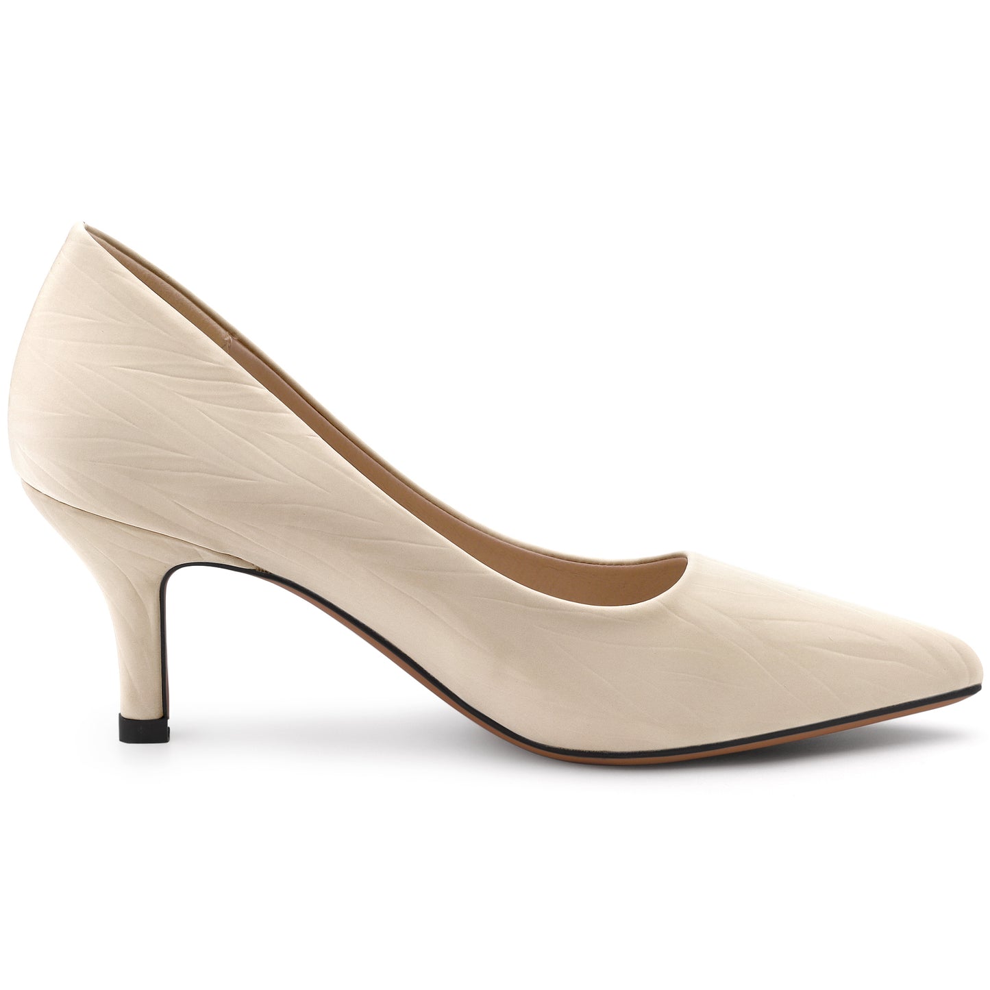 Zapatos de tacón bajo con punta puntiaguda y estampado de hojas para mujer