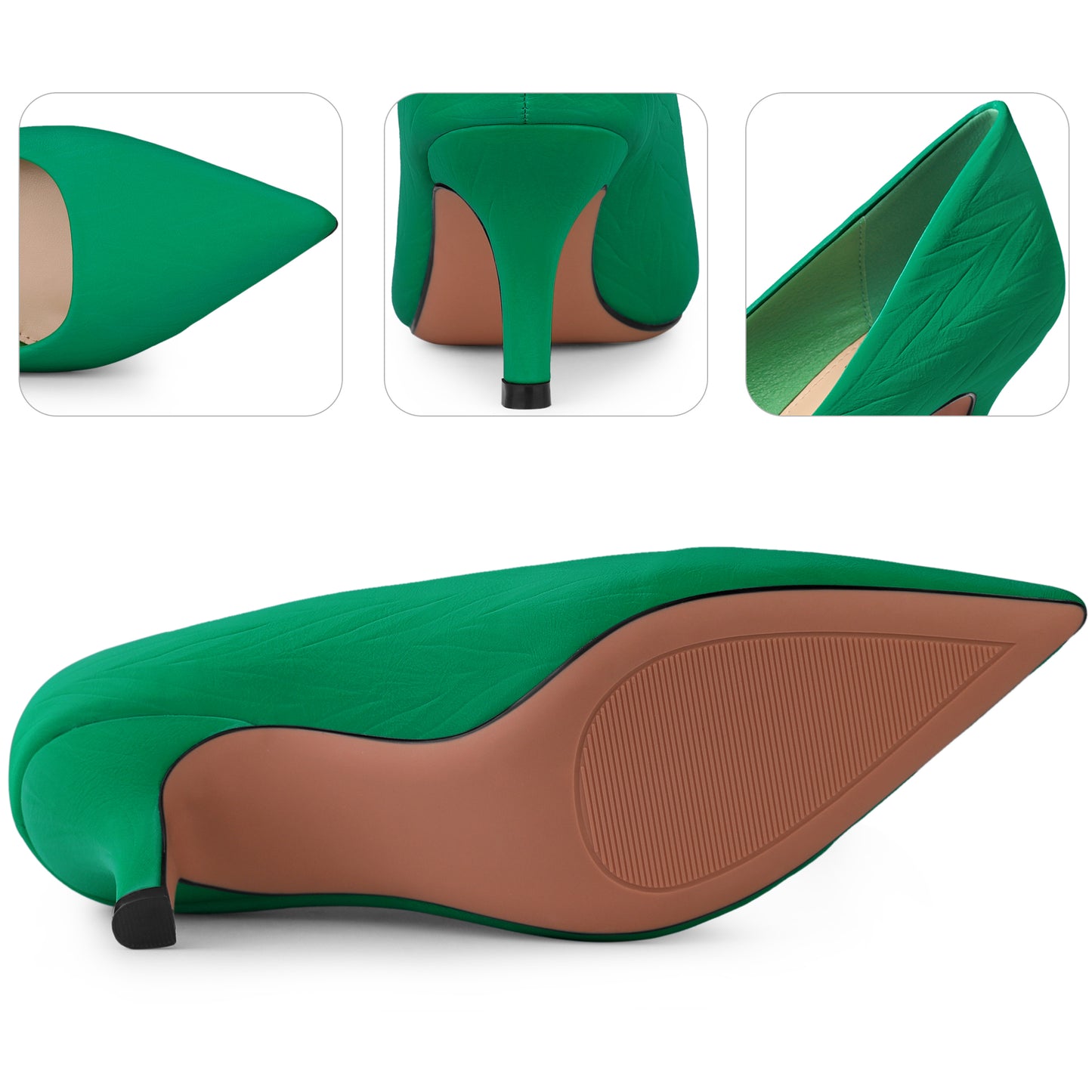 Zapatos de tacón alto con punta puntiaguda para mujer, color rojo, con estampado de hojas, para boda y vestido clásico.