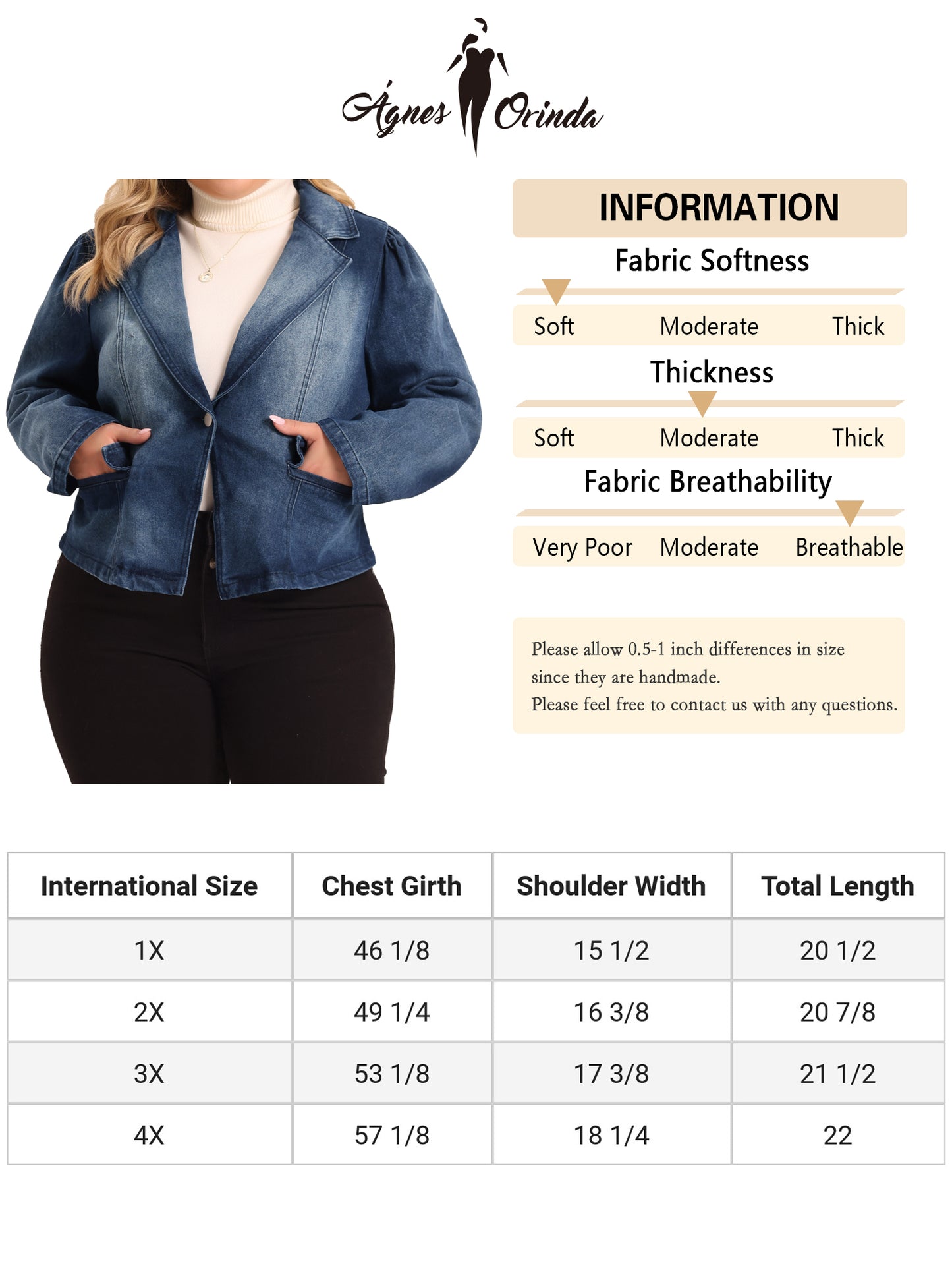 Chaqueta vaquera de talla grande para mujer, chaqueta de trabajo informal de manga larga con solapa de jean