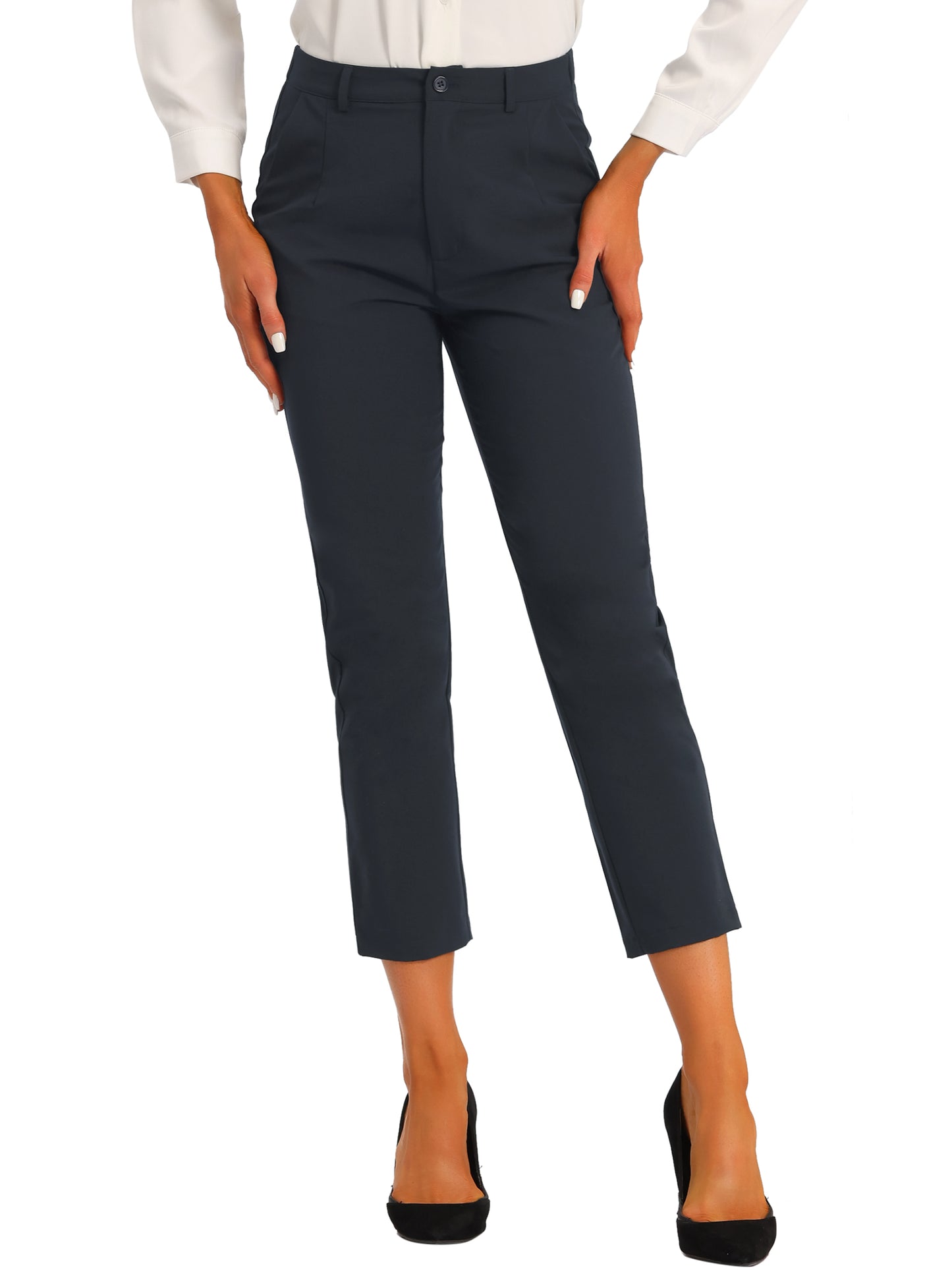 Pantalones de trabajo de cintura alta para mujer (disponibles en tallas grandes)