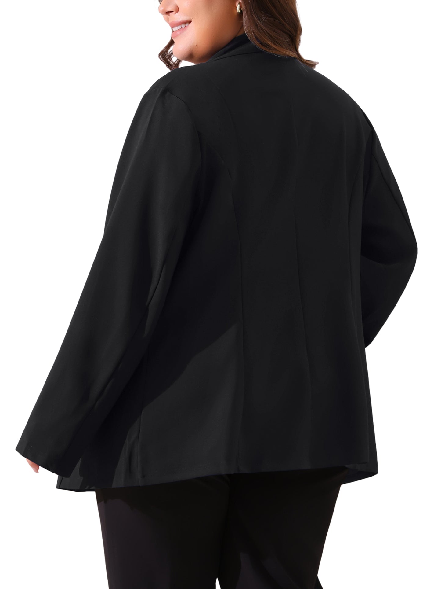 Women's Plus Size Button Long Sleeve Office Work Business Suit Blazer Jacket