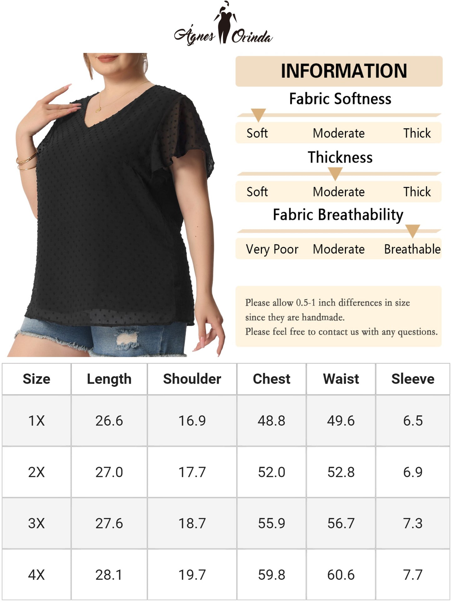 Women Plus Size Swiss Dots Blouse V Neck Summer Short Sleeve Casual Top