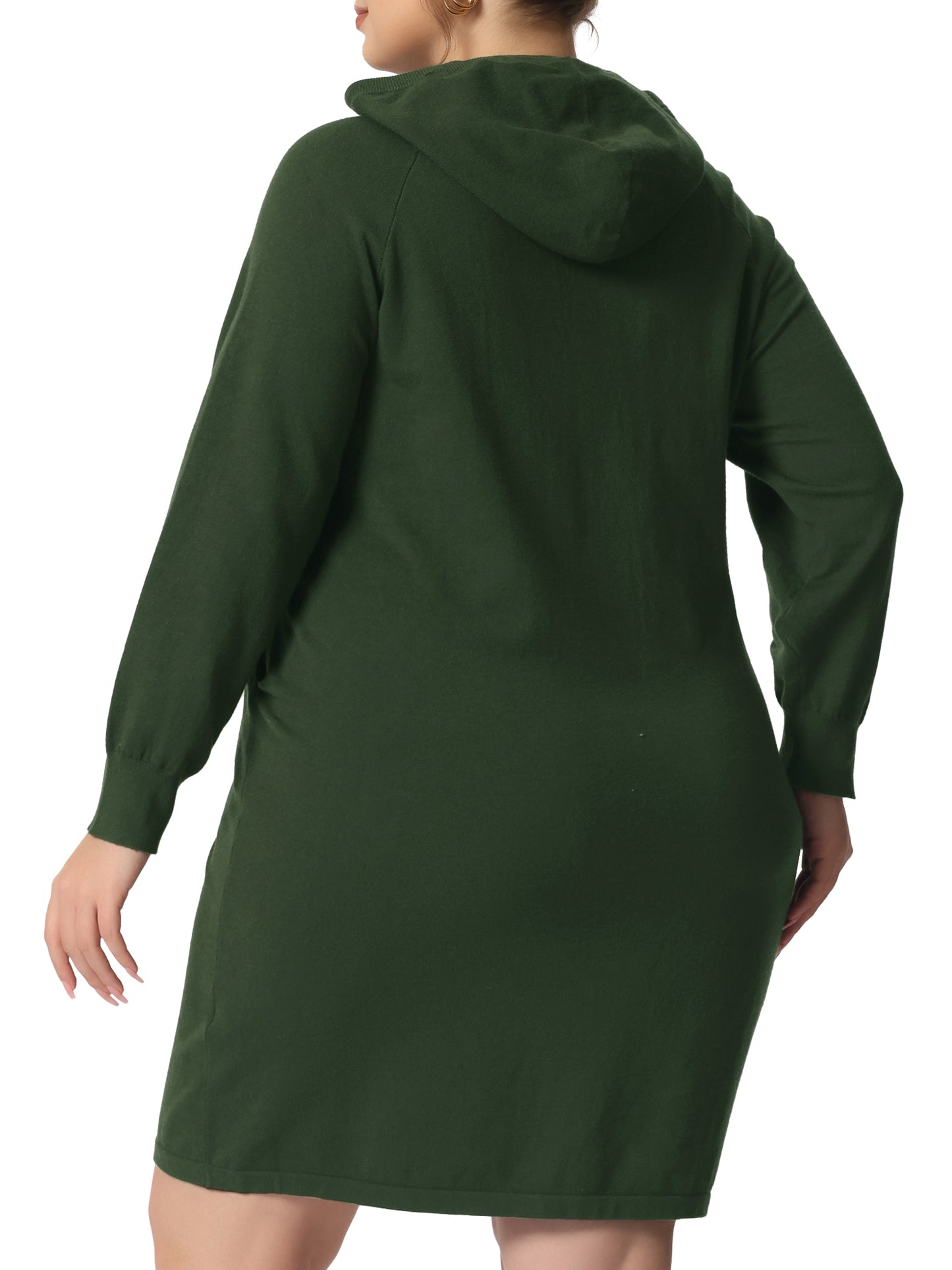 Women's Plus Size Sweater Dress Long Sleeve Pullover Hooded Short Bodycon Dresses