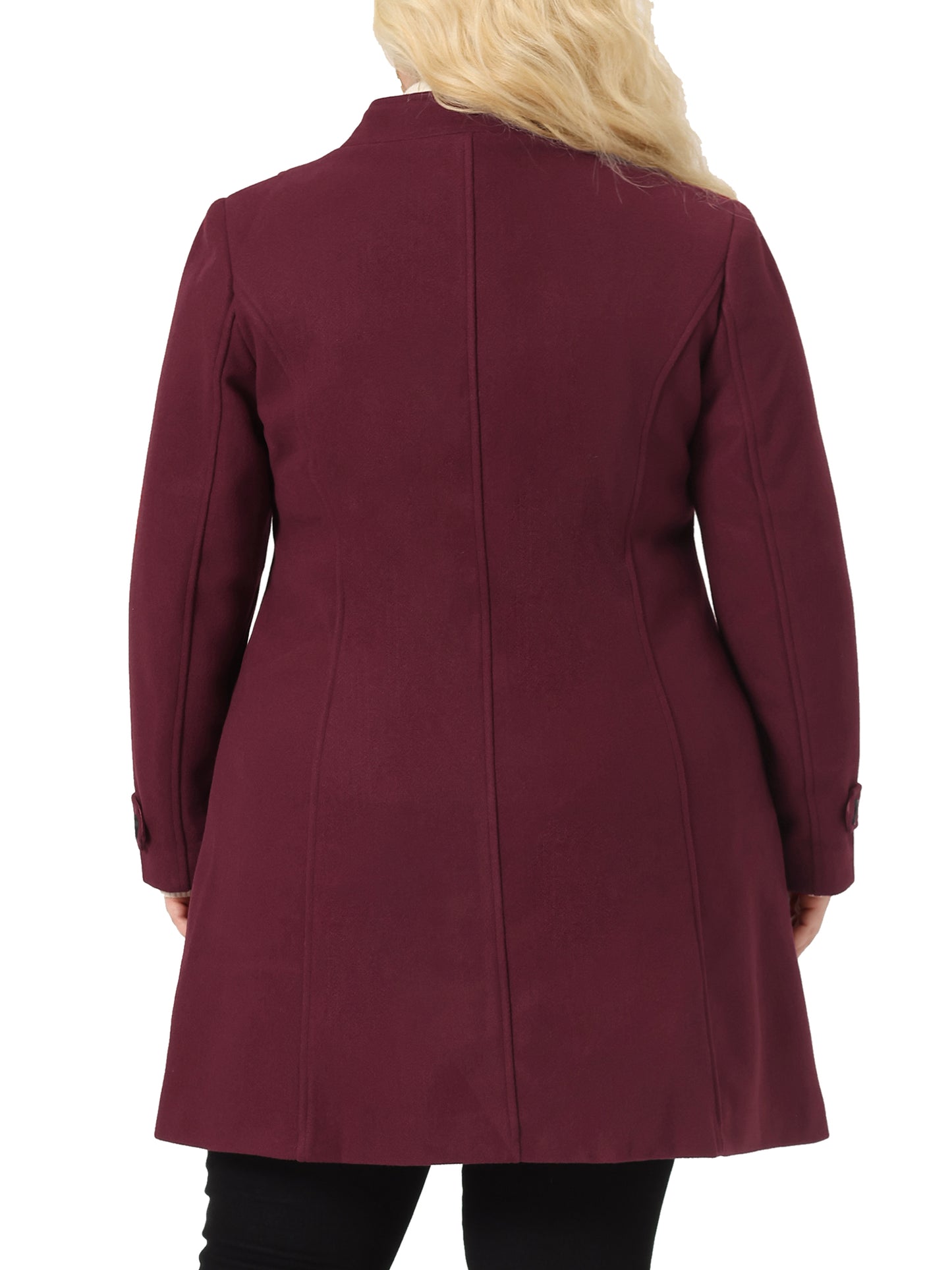 Women Plus Size Peacoat Elegant Double Breasted Trendy Jacket Winter Long Coat