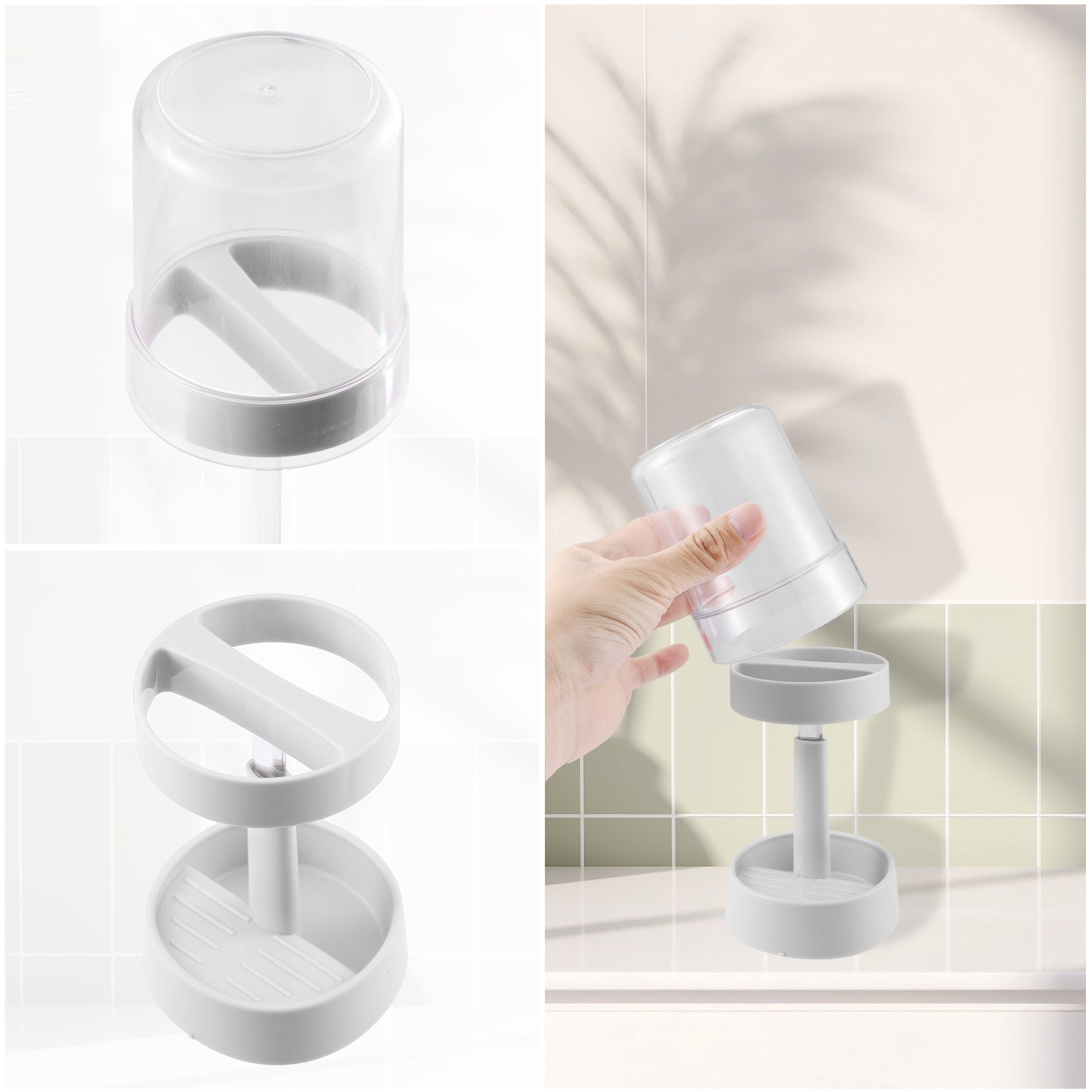 Adjustable Toothbrush Holder with Cover for Bathroom, 10.63" White