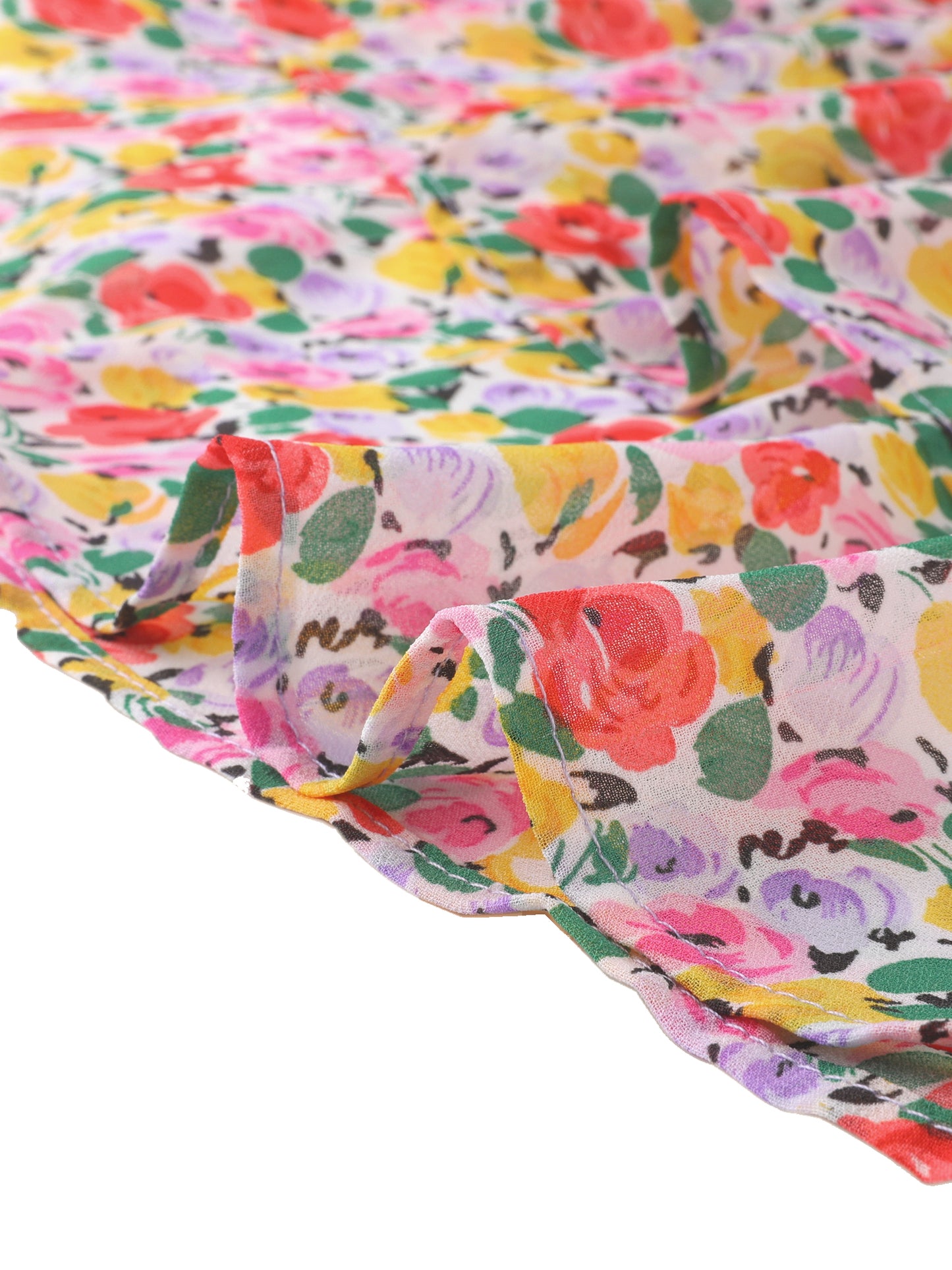 Minifalda skater floral con cintura elástica y dobladillo con volantes en capas para mujer