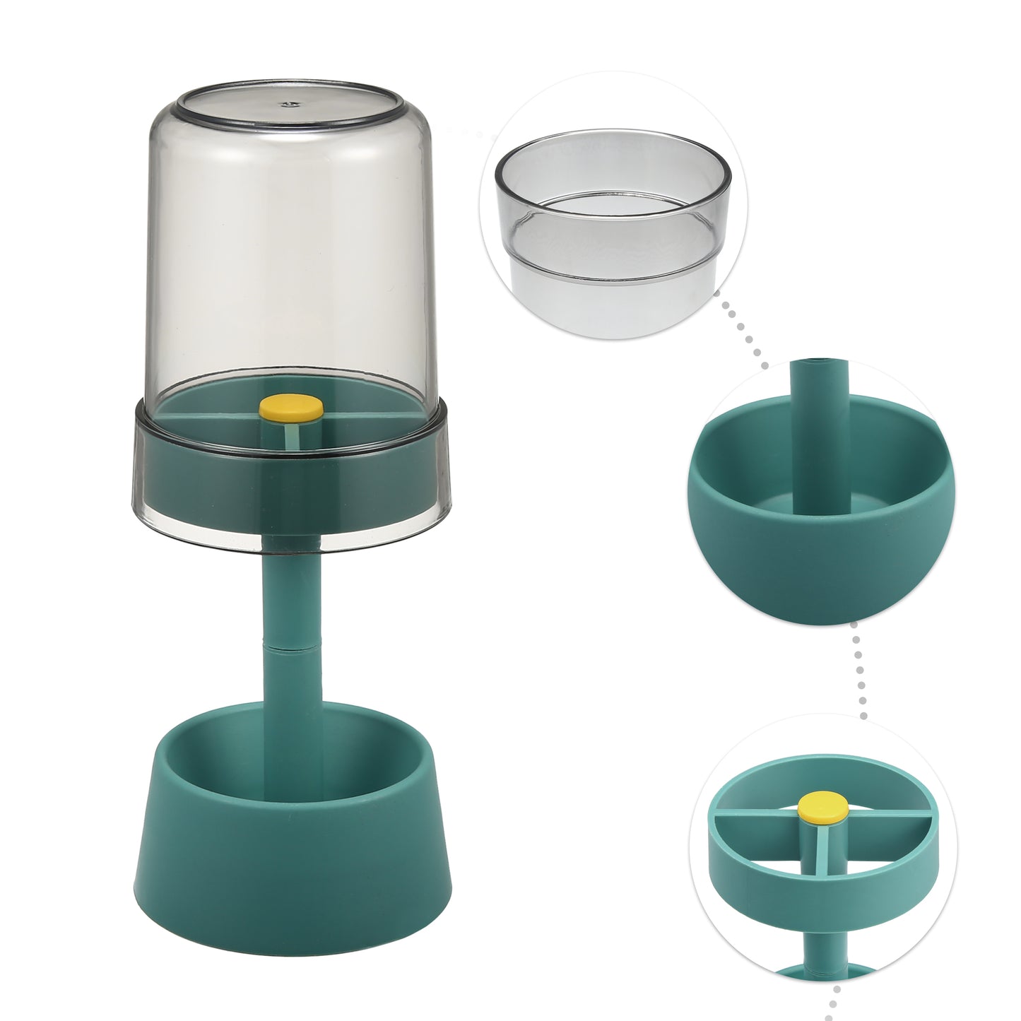 1 Pc PP Toothbrush Holder Stand with Cover with 3 Slots, 8.66"x2.99" Green